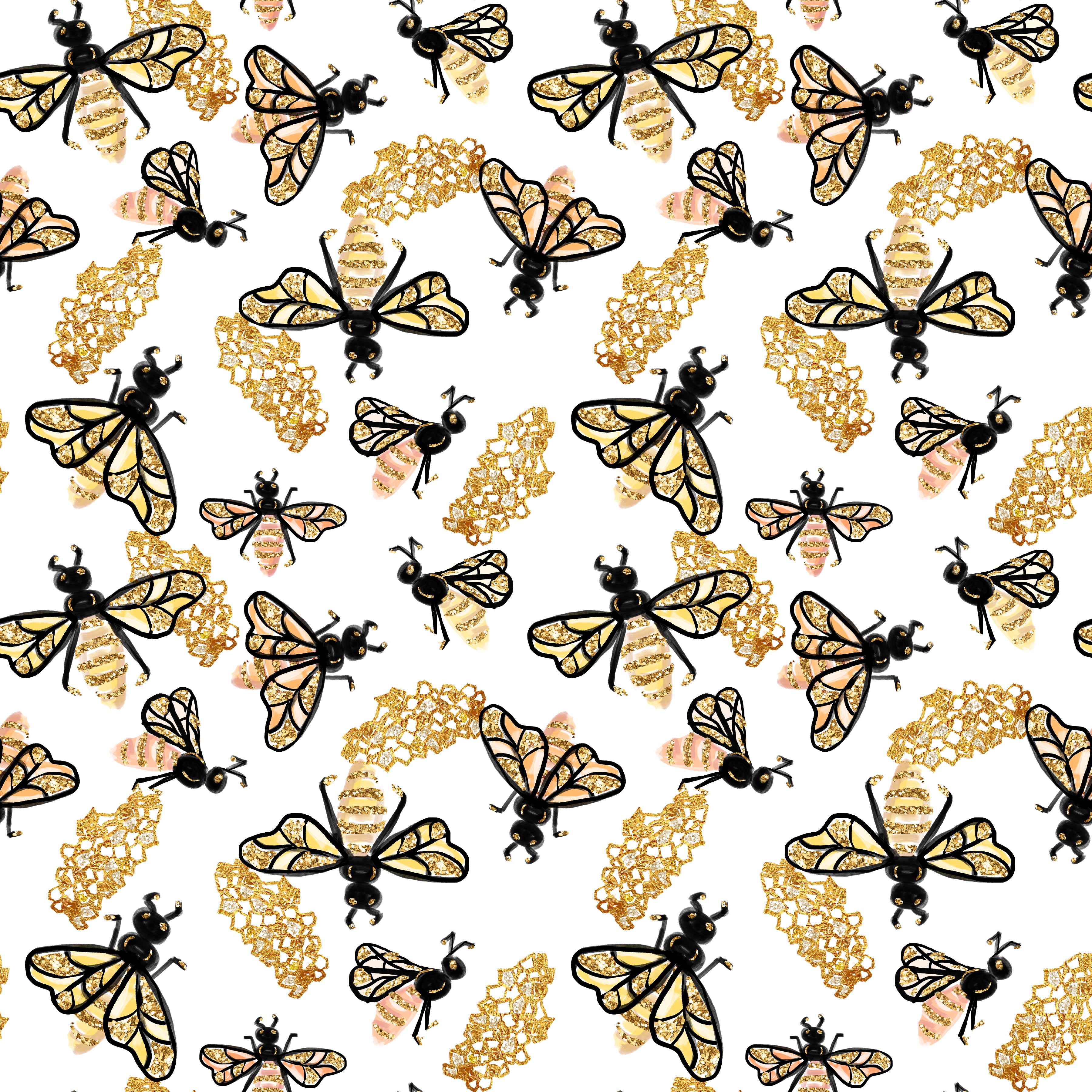 Golden Bees Pattern Vinyl 12" x 12" - The Vinyl Haus