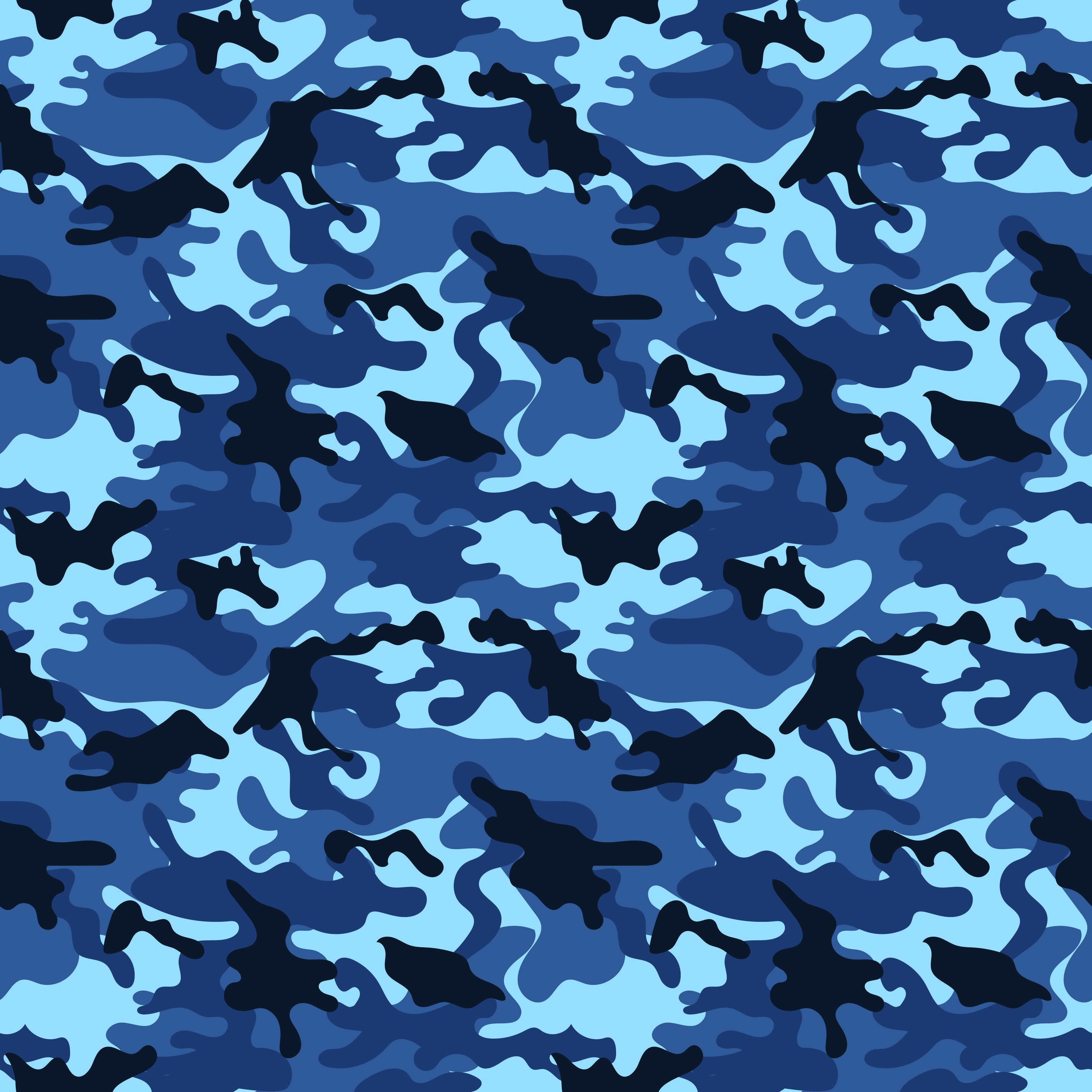 Shades of Blue Camouflage Pattern Vinyl 12" x 12" - The Vinyl Haus