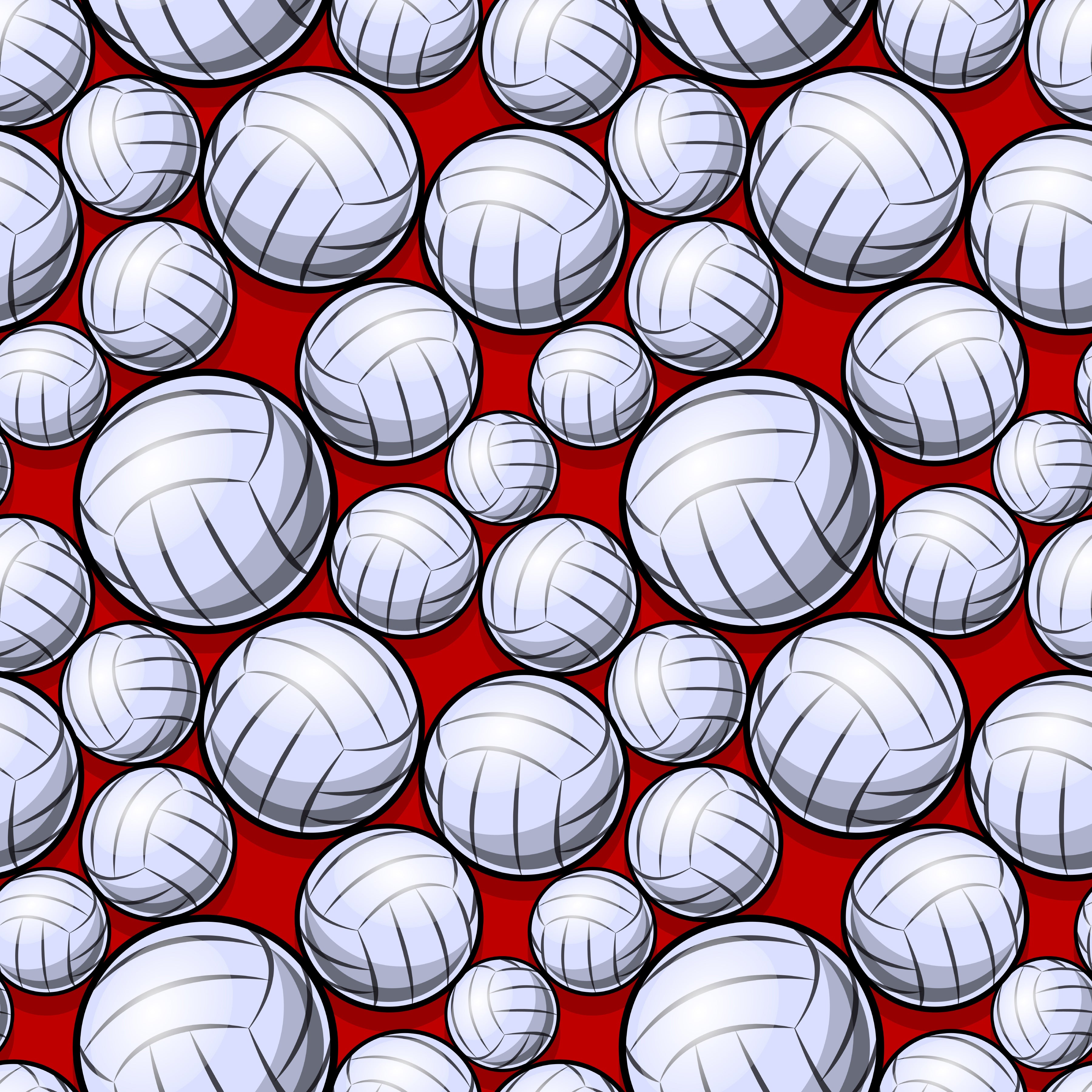 Small Volleyballs Red Background Pattern Vinyl 12" x 12" - The Vinyl Haus