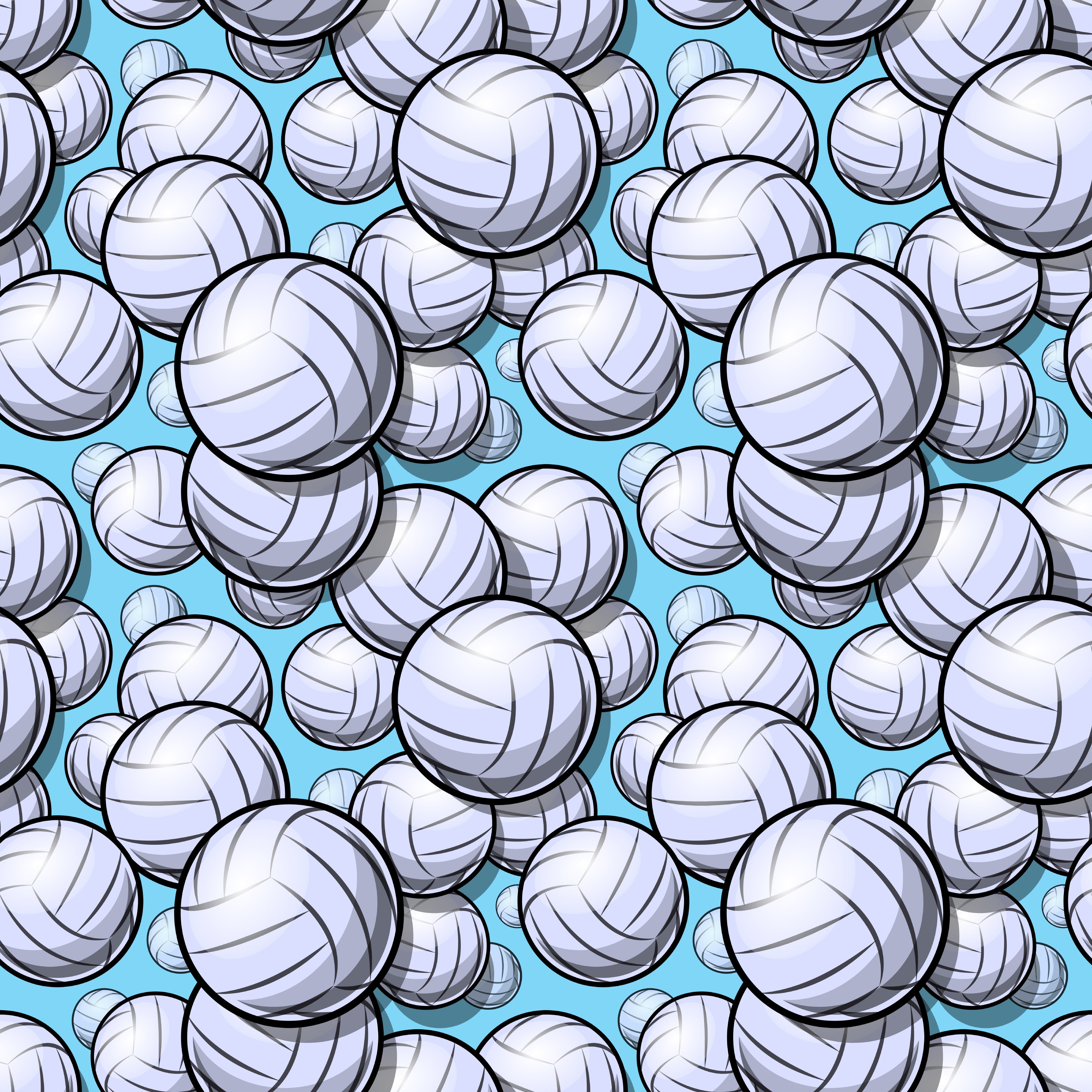 Small Volleyballs Blue Background Pattern Vinyl 12" x 12" - The Vinyl Haus