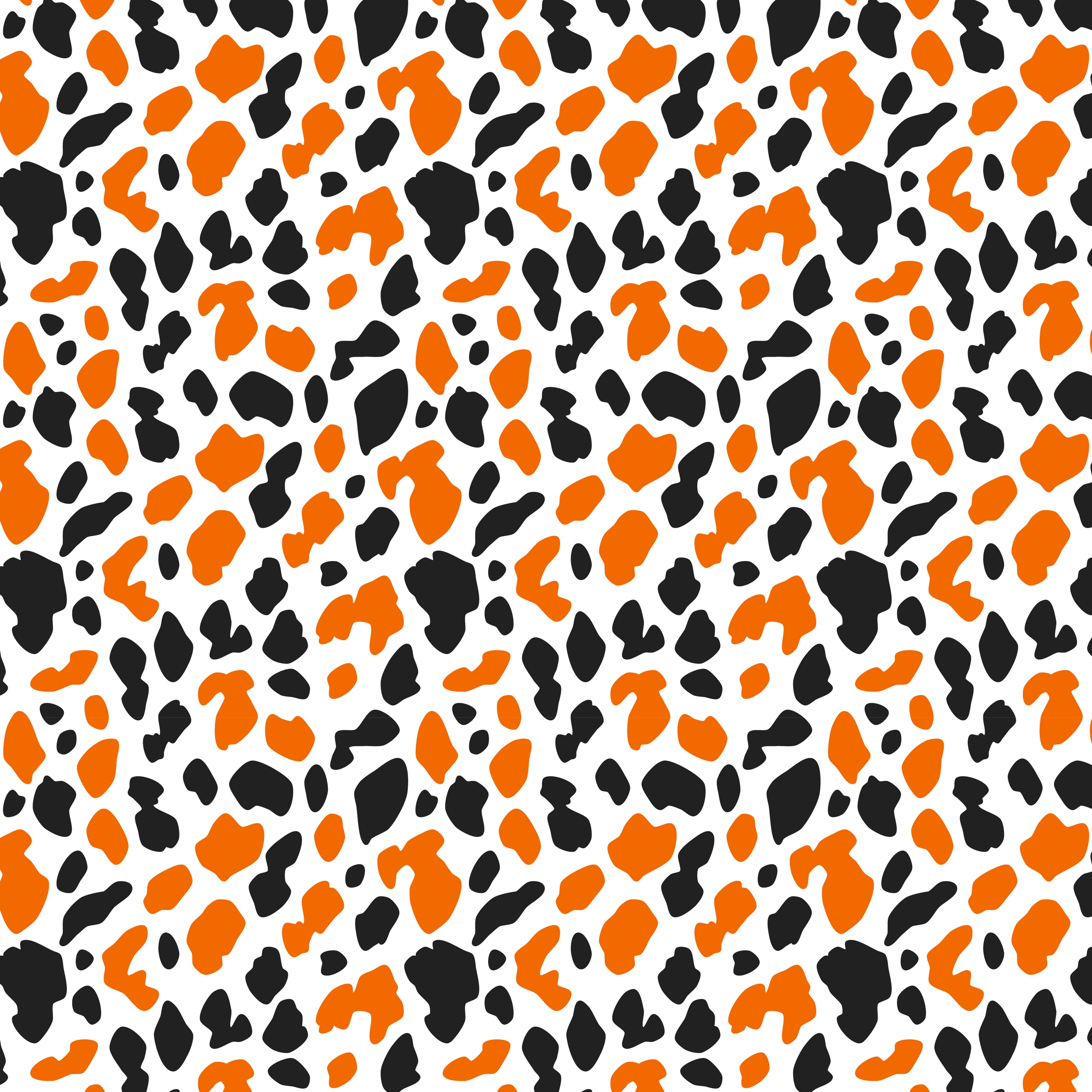Orange and Black Halloween Small Leopard Pattern Vinyl 12" x 12" - The Vinyl Haus