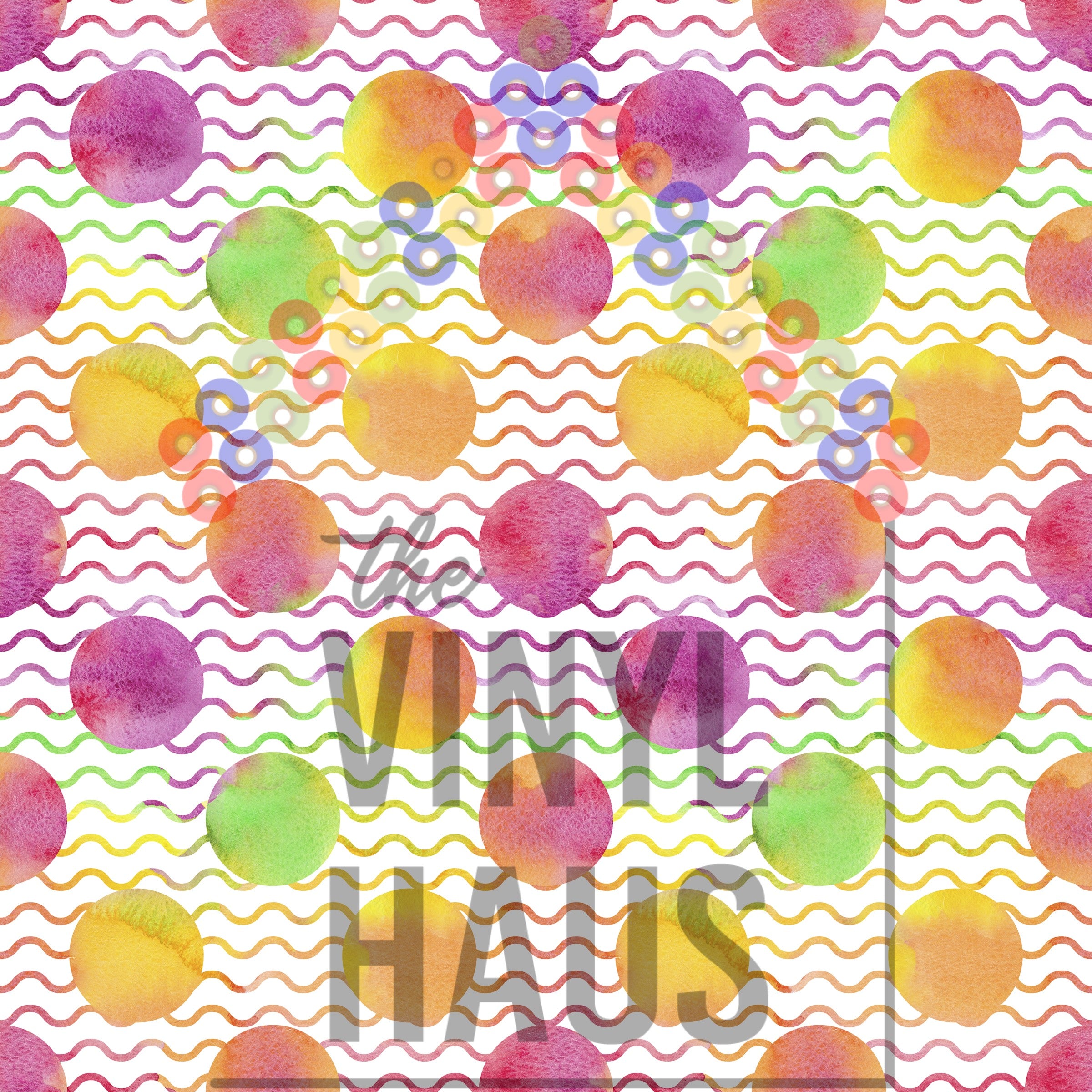 Watercolor Chevron and Big Dots Pattern Vinyl 12" x 9" - The Vinyl Haus