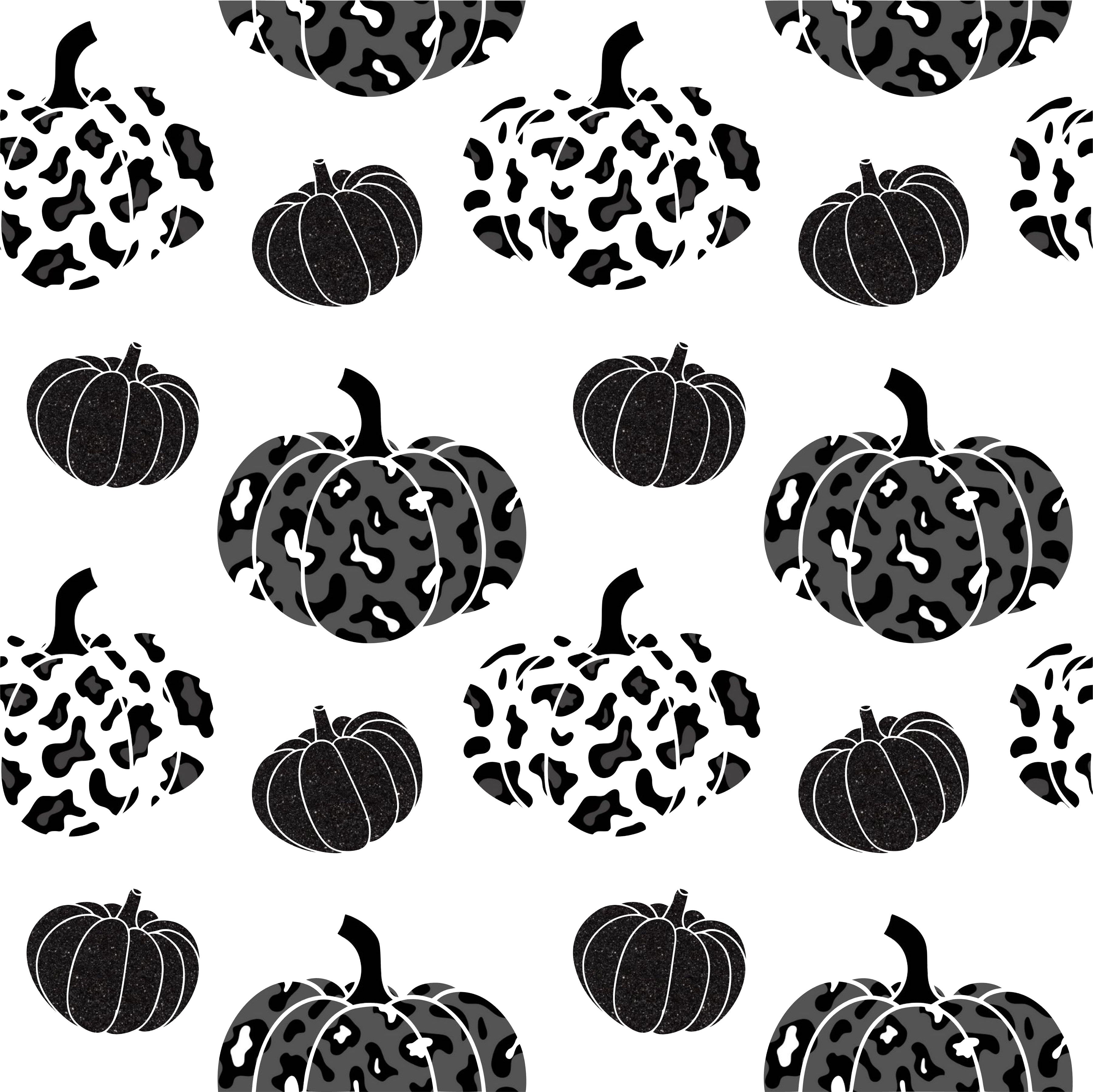 Black and White Leopard Pumpkins Pattern Vinyl 12" x 12 - The Vinyl Haus