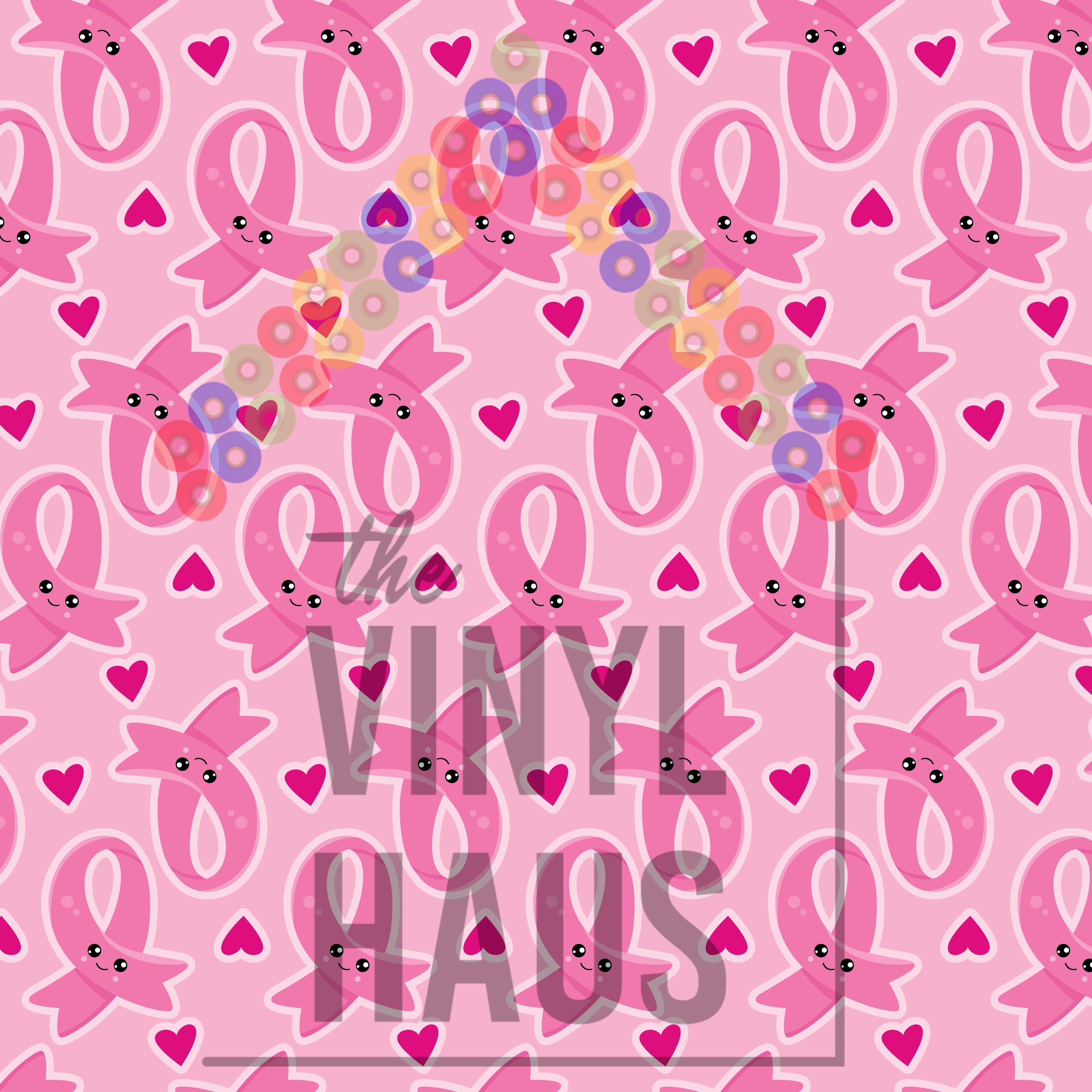 Pink Ribbons Pattern Vinyl 12" x 12" - The Vinyl Haus