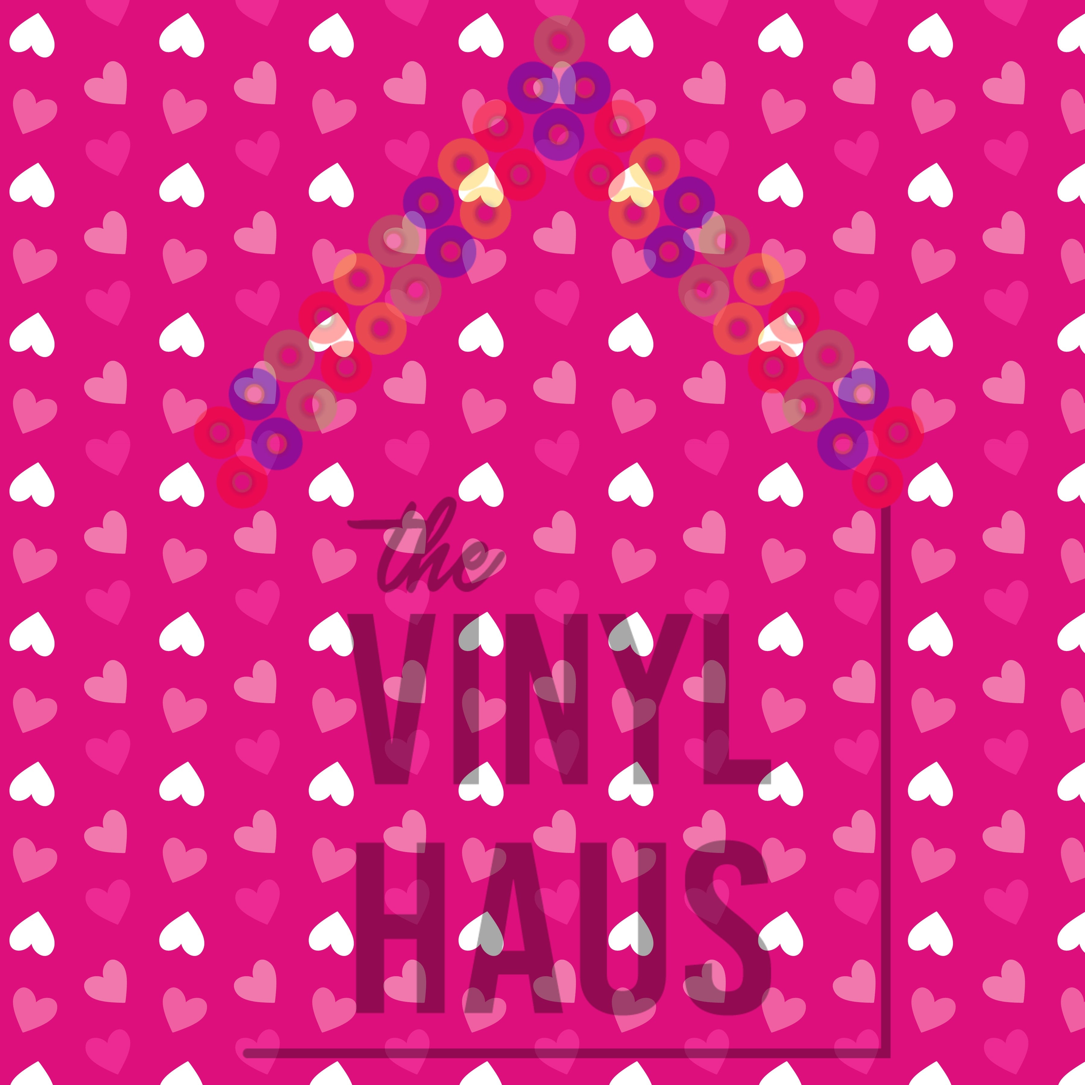 Pink Hearts Pattern Vinyl 12" x 12" - The Vinyl Haus