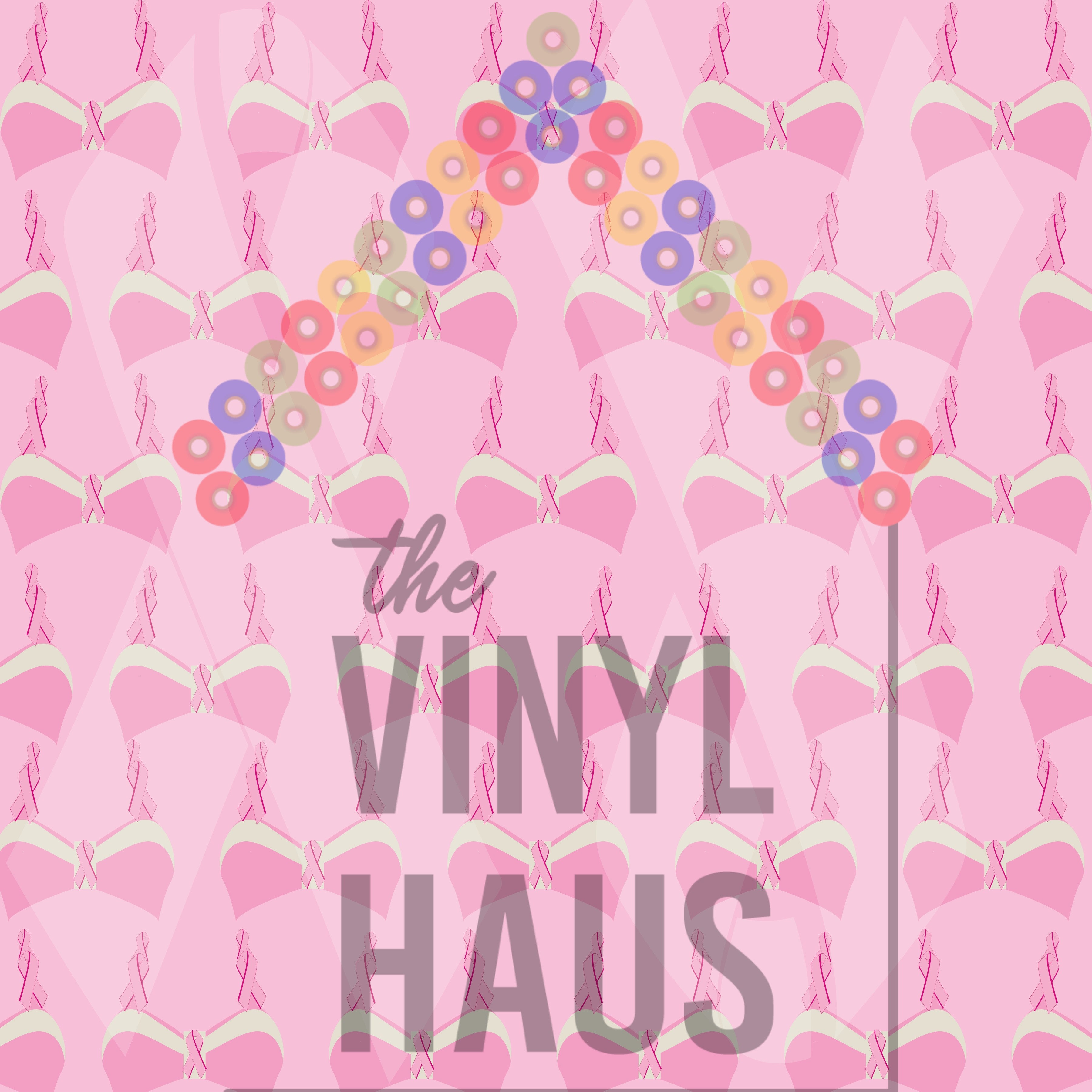 Pink Ribbon Bras Pattern Vinyl 12" x 12" - The Vinyl Haus