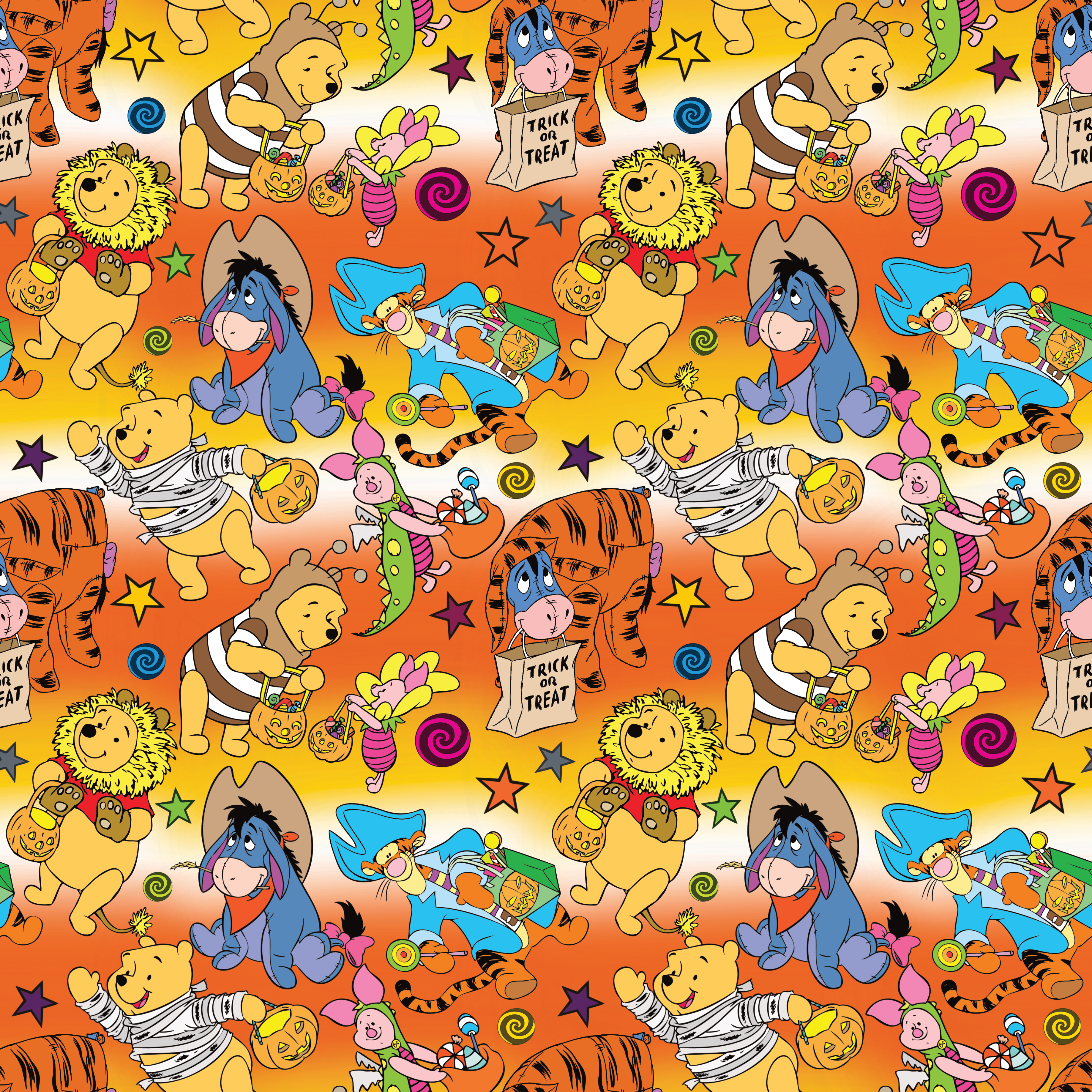 Trick or Treat Characters Ombre Background Pattern Vinyl 12" x 12" - The Vinyl Haus