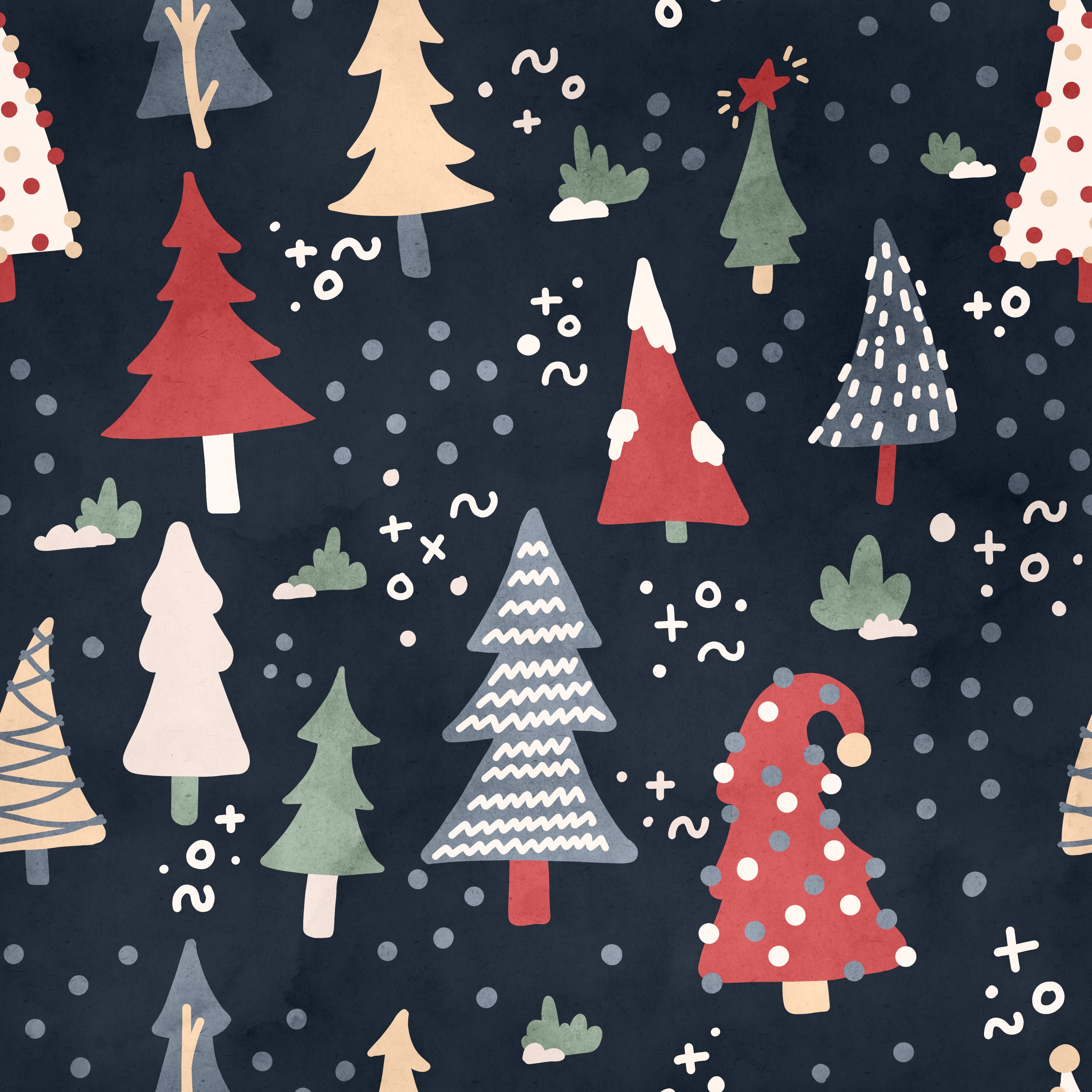 Christmas Tree Doodles Pattern Vinyl 12" x 12" - The Vinyl Haus