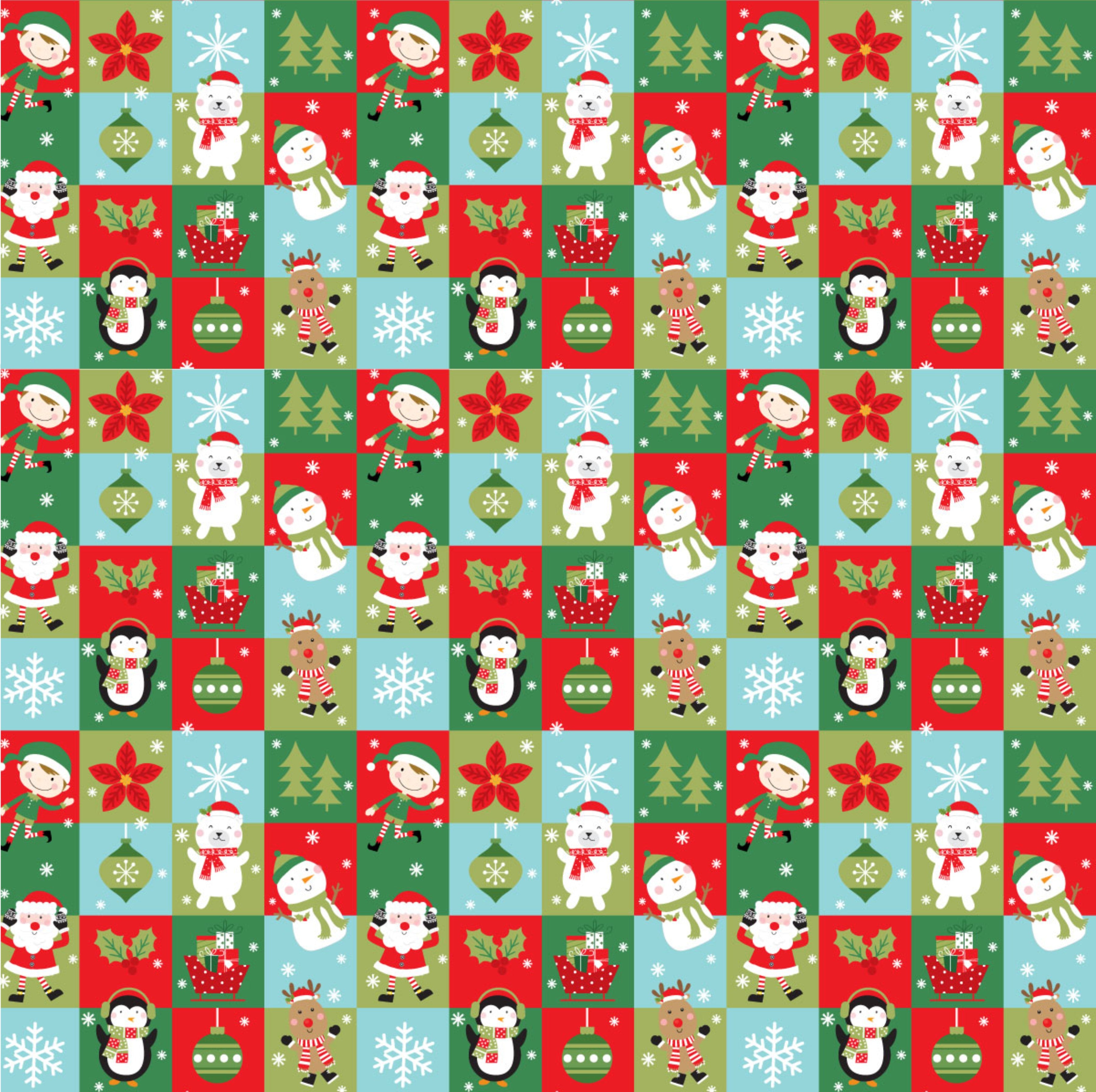 Christmas Characters Pattern Vinyl 12" x 12" - The Vinyl Haus