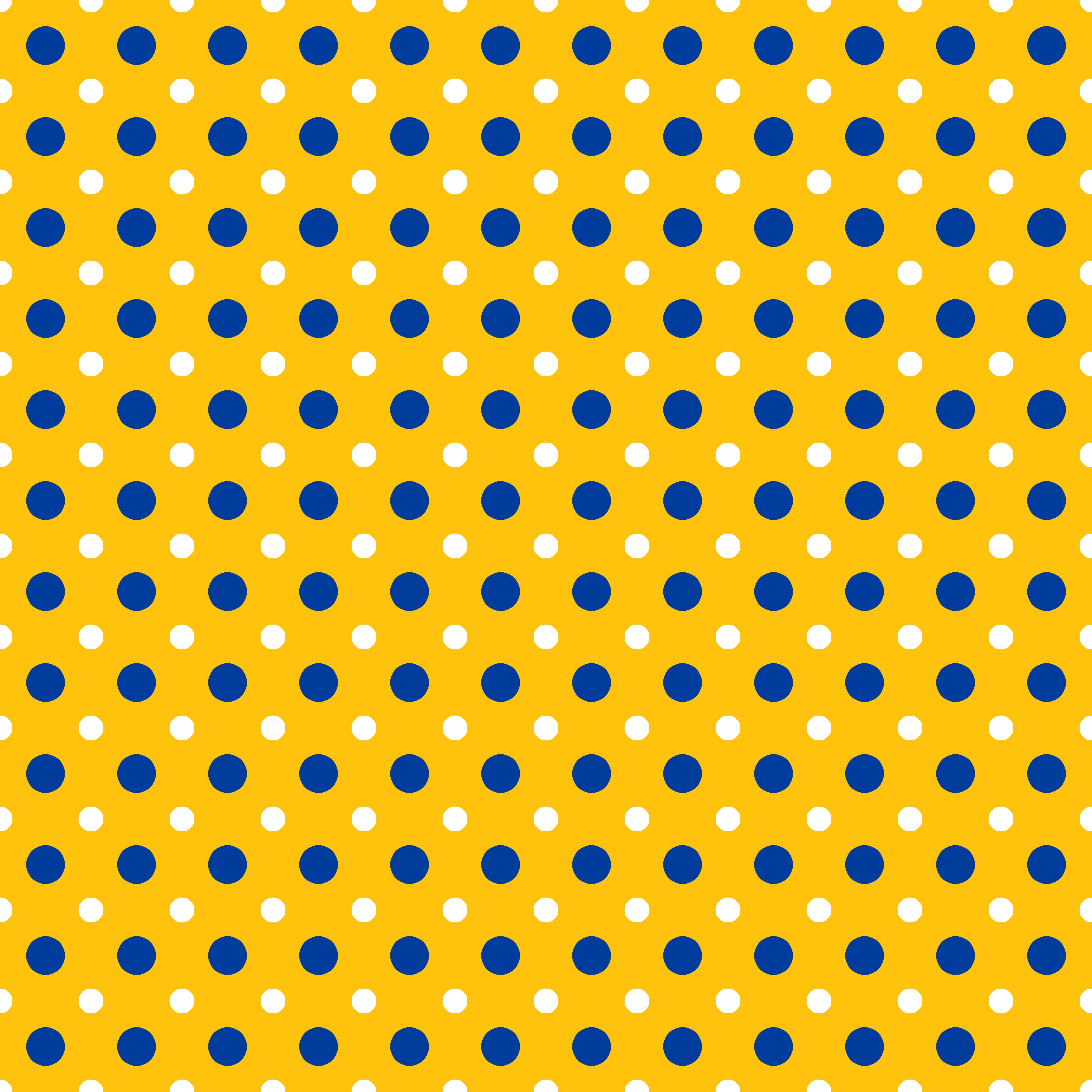 Blue and Yellow Polka Dots Patterned Vinyl 12" x 12" - The Vinyl Haus