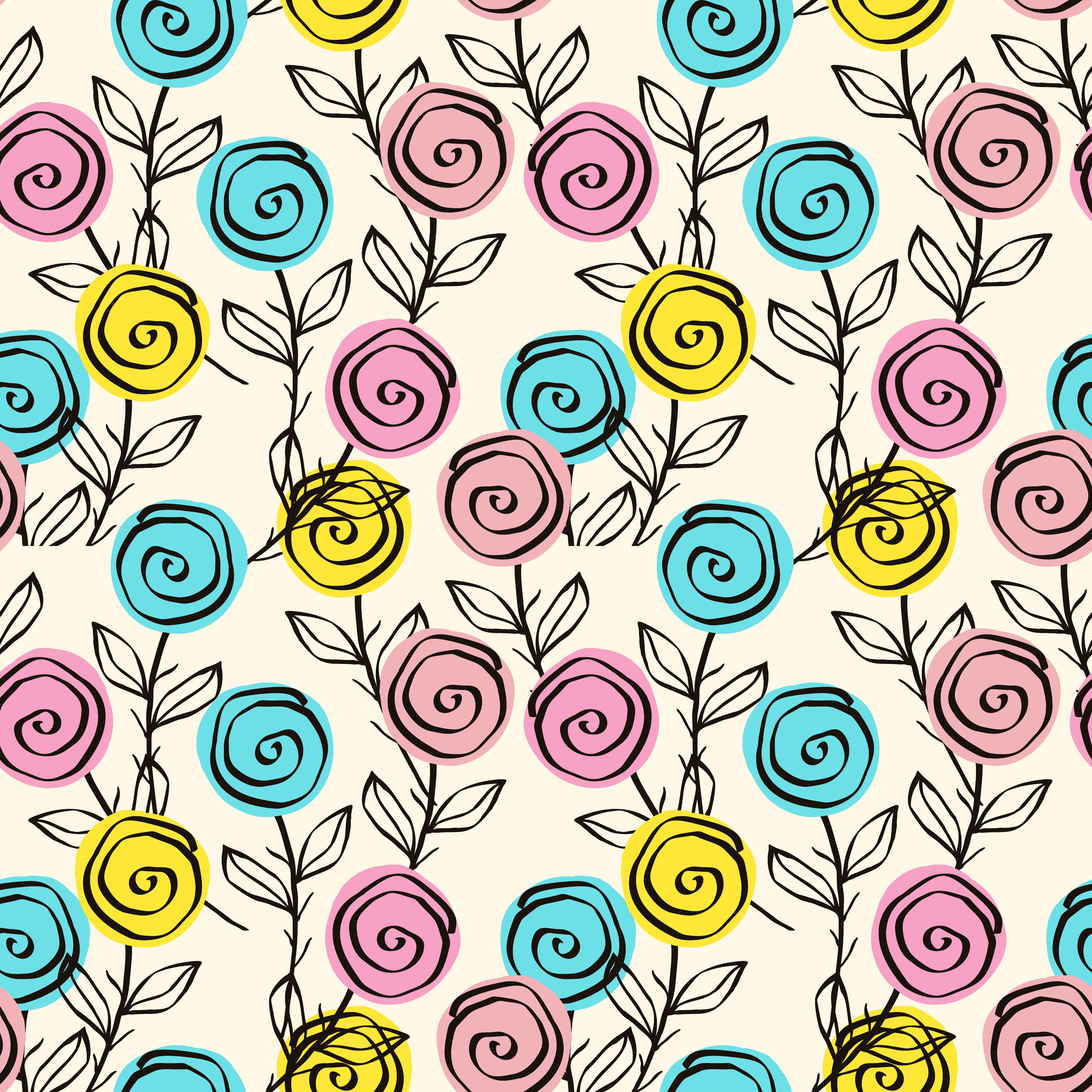 Doodle Roses Patterned Vinyl 12" x 12" - The Vinyl Haus