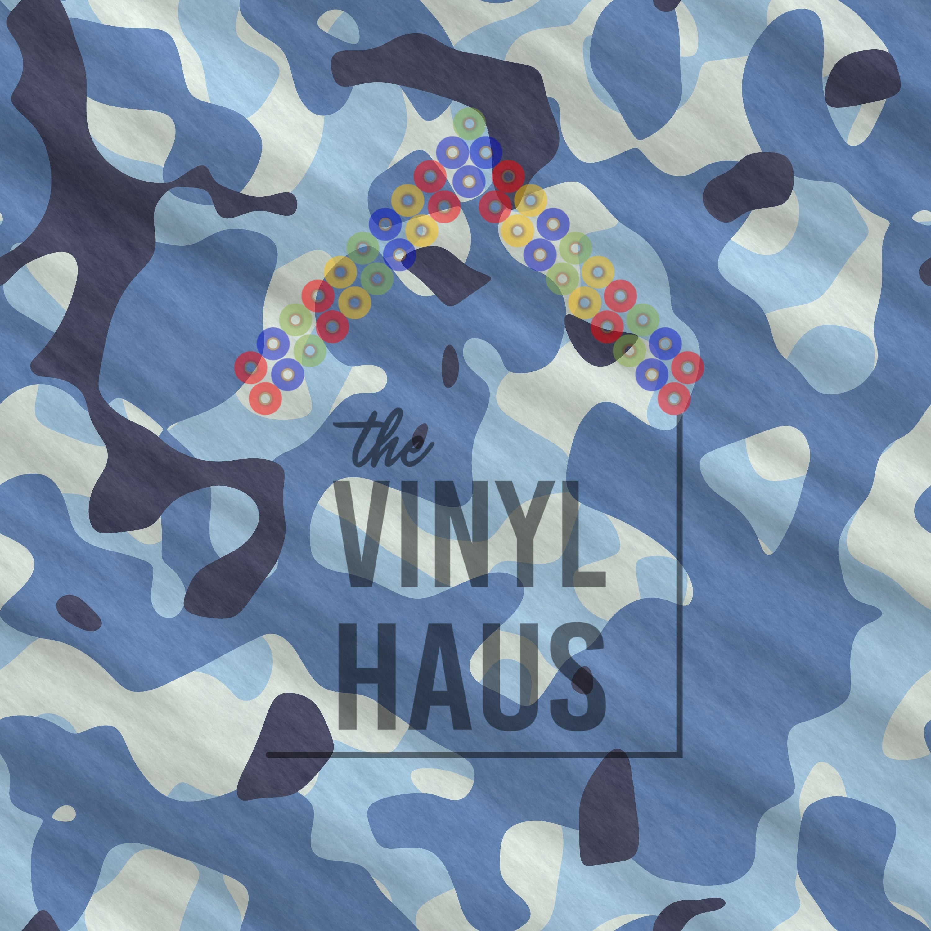 Blue Camouflage Pattern Vinyl 12" x 12" - The Vinyl Haus