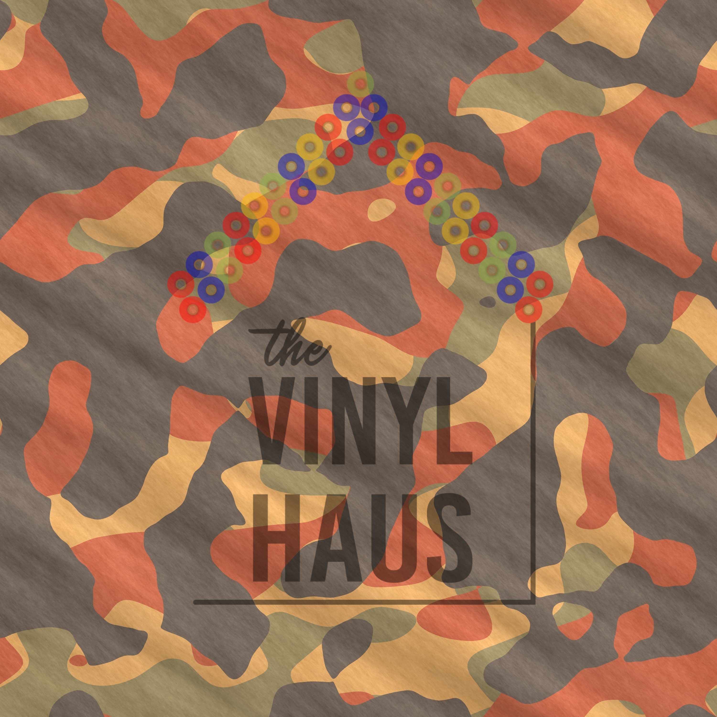 Orange Camouflage Pattern Vinyl 12" x 12" - The Vinyl Haus