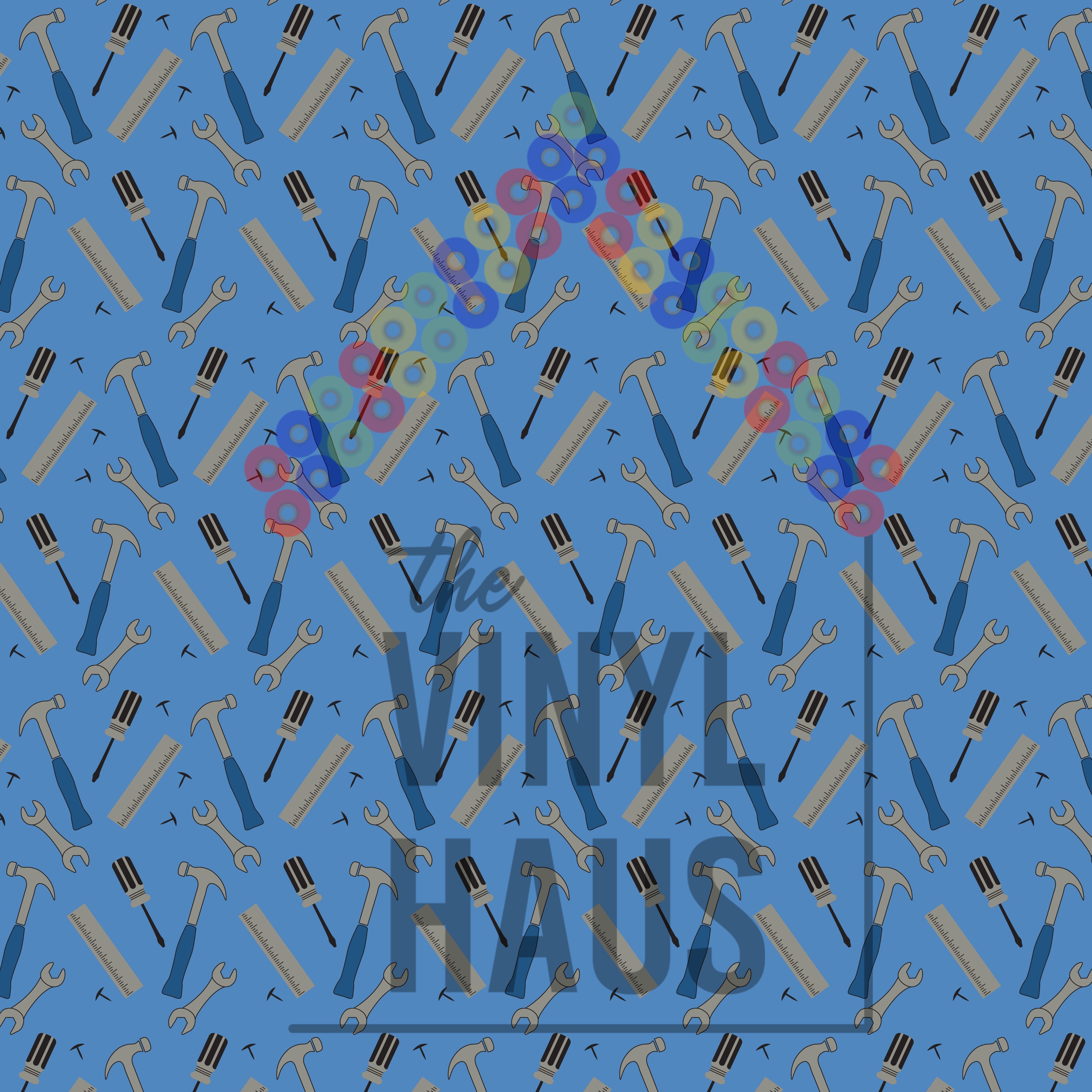 Father's Day Tools Pattern Vinyl 12" x 12" - The Vinyl Haus