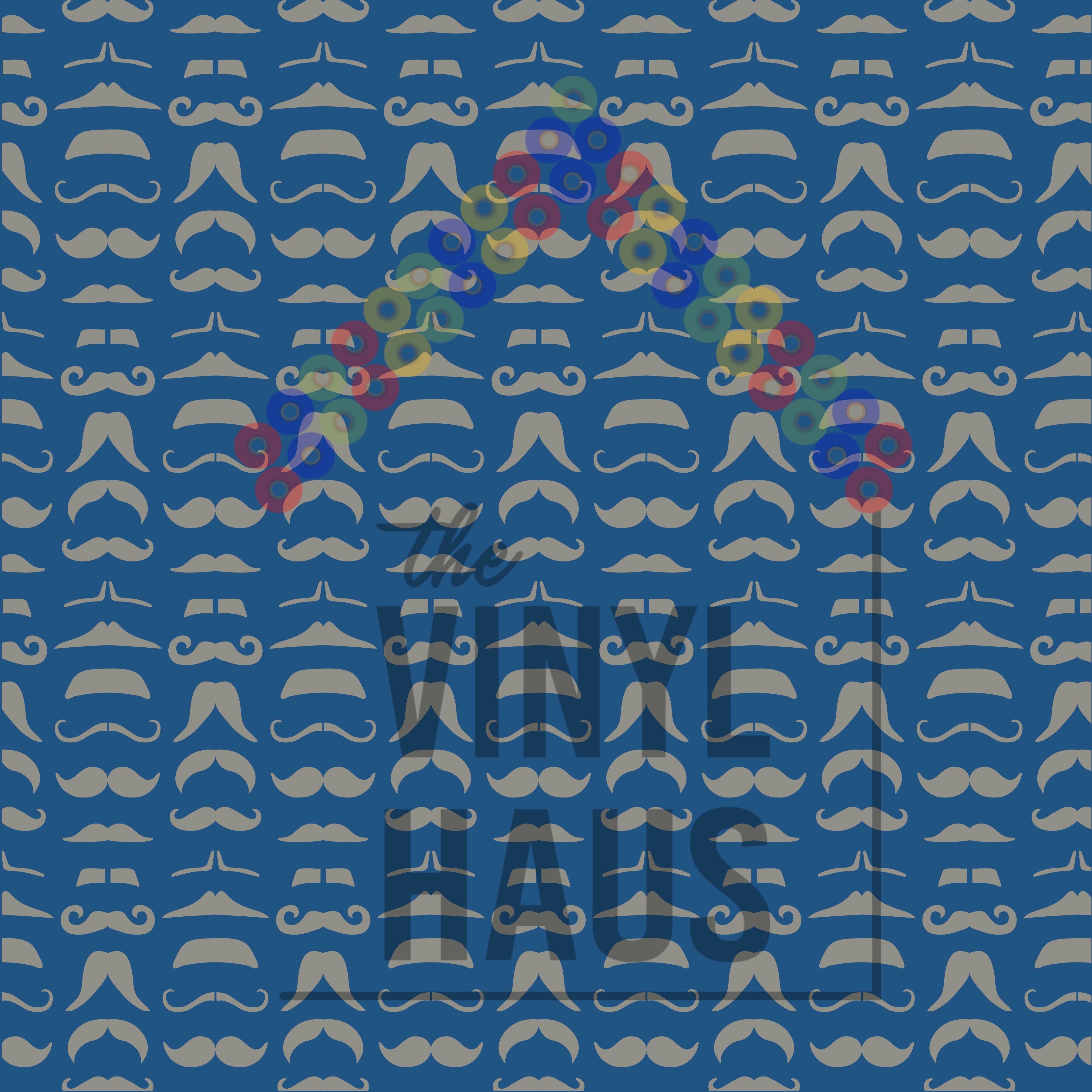 Father's Day Mustaches Pattern Vinyl 12" x 12" - The Vinyl Haus