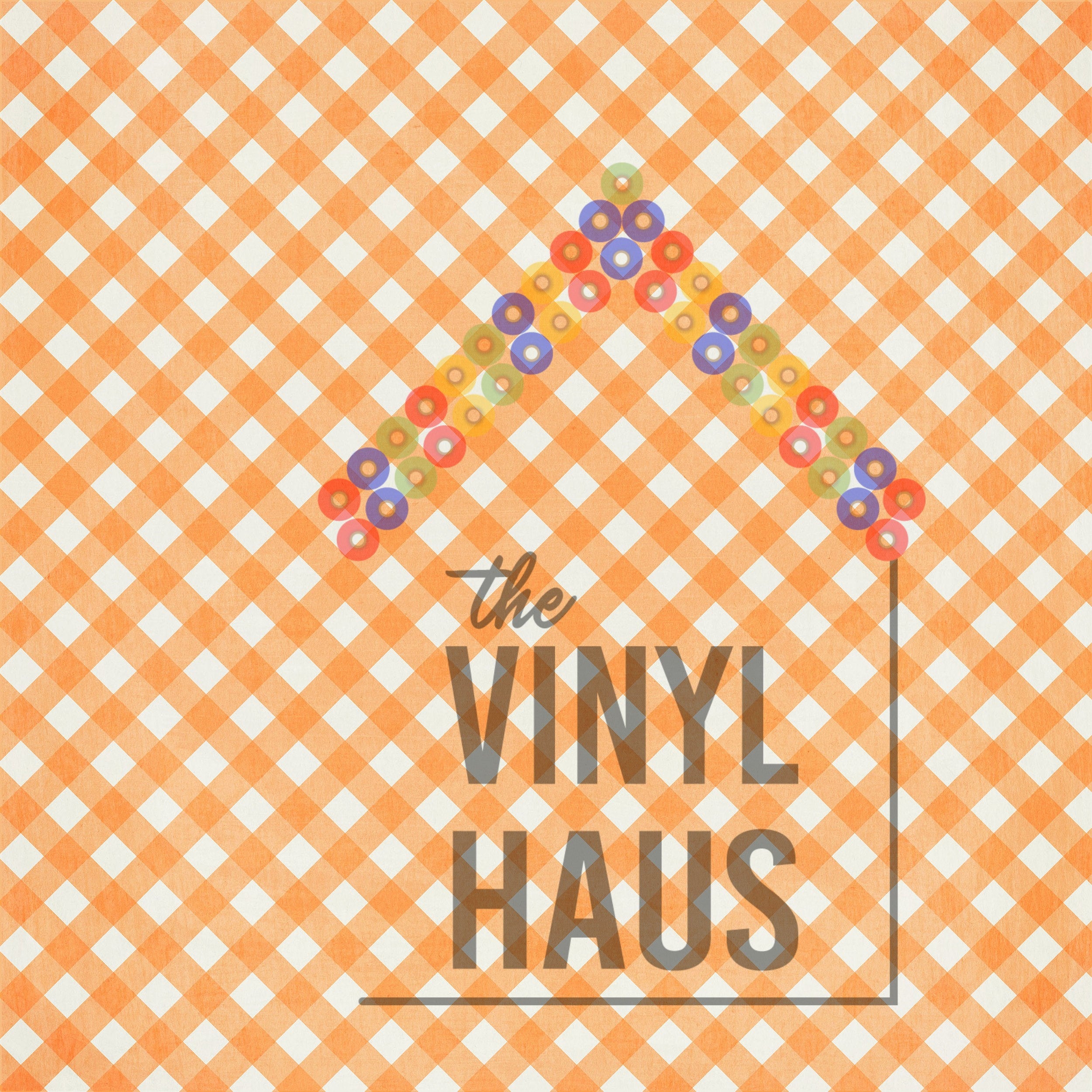 Orange Gingham Pattern Vinyl 12" x 12" - The Vinyl Haus