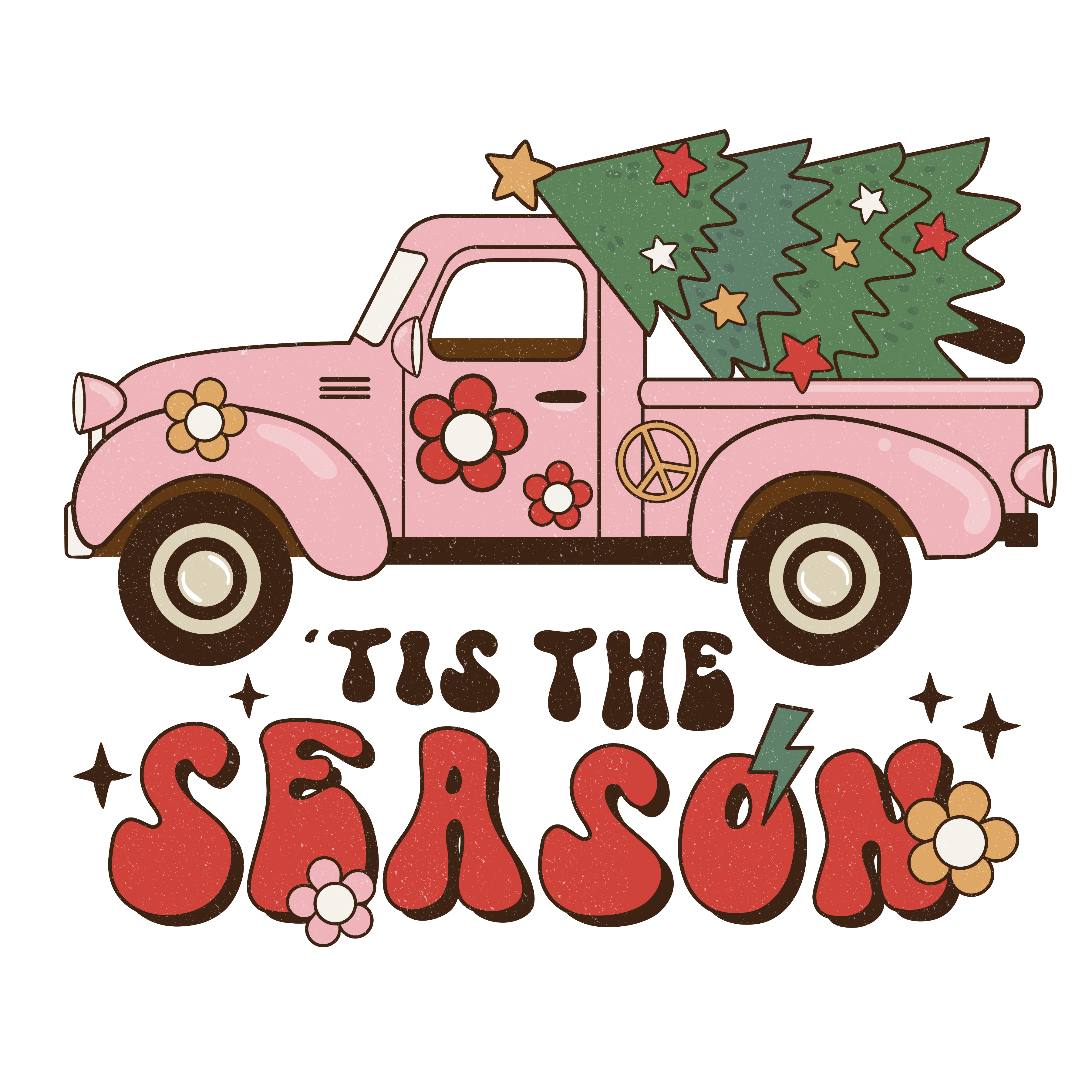 Sublimation Prints - Tis The Season Christmas Truck - The Vinyl Haus