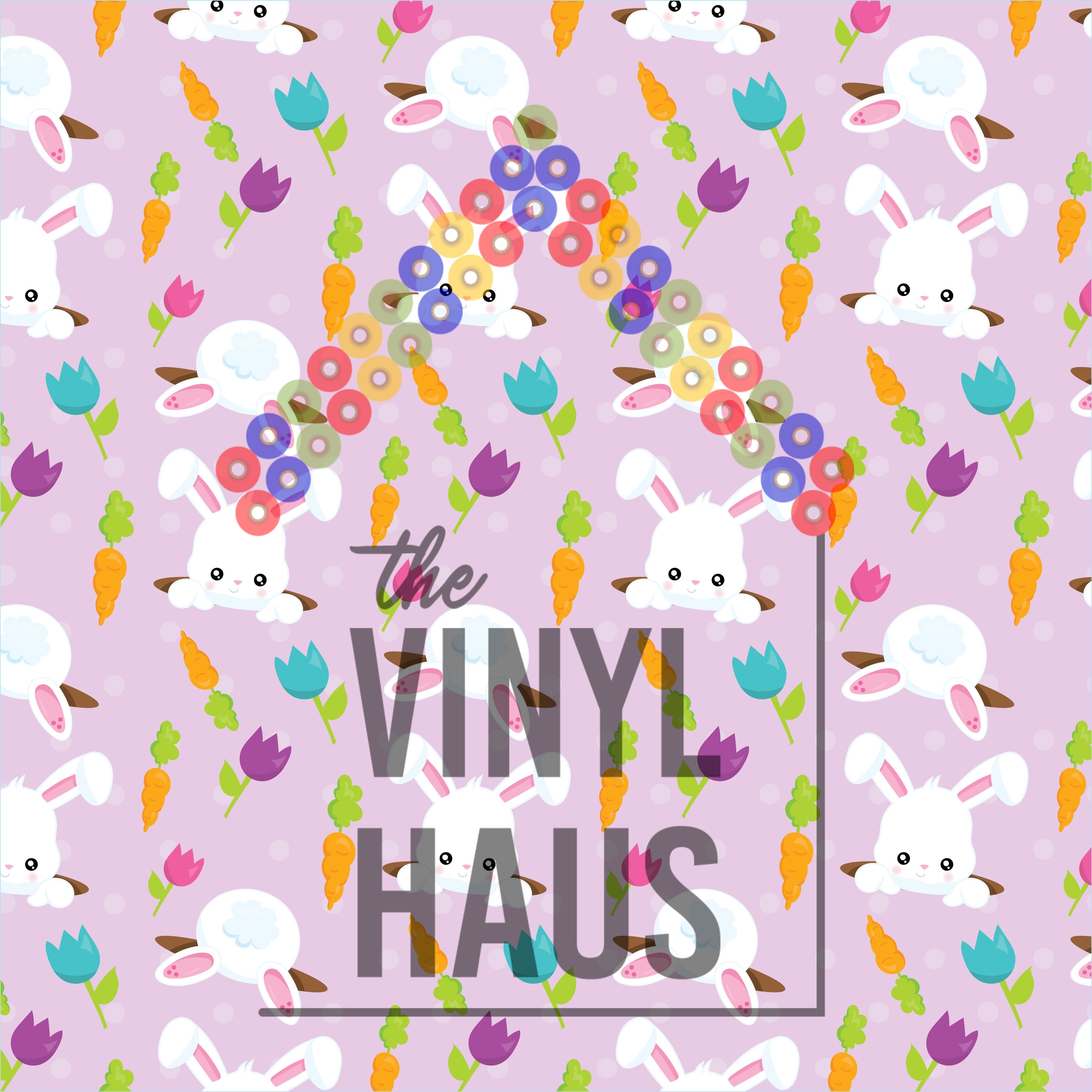 Peek A Boo Easter Bunny Head Pattern Vinyl 12" x 12" - The Vinyl Haus