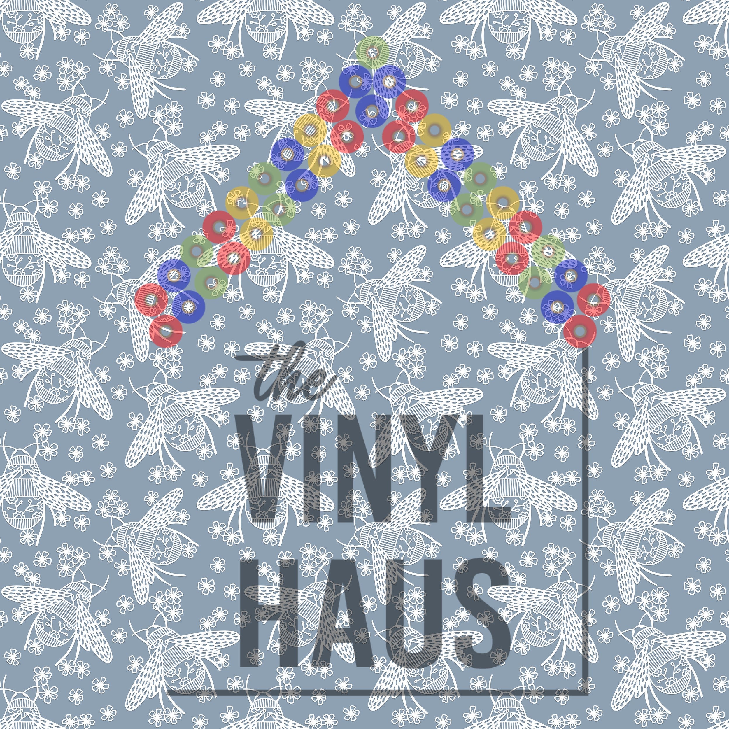 Bees on Blue Pattern Vinyl 12" x 12" - The Vinyl Haus