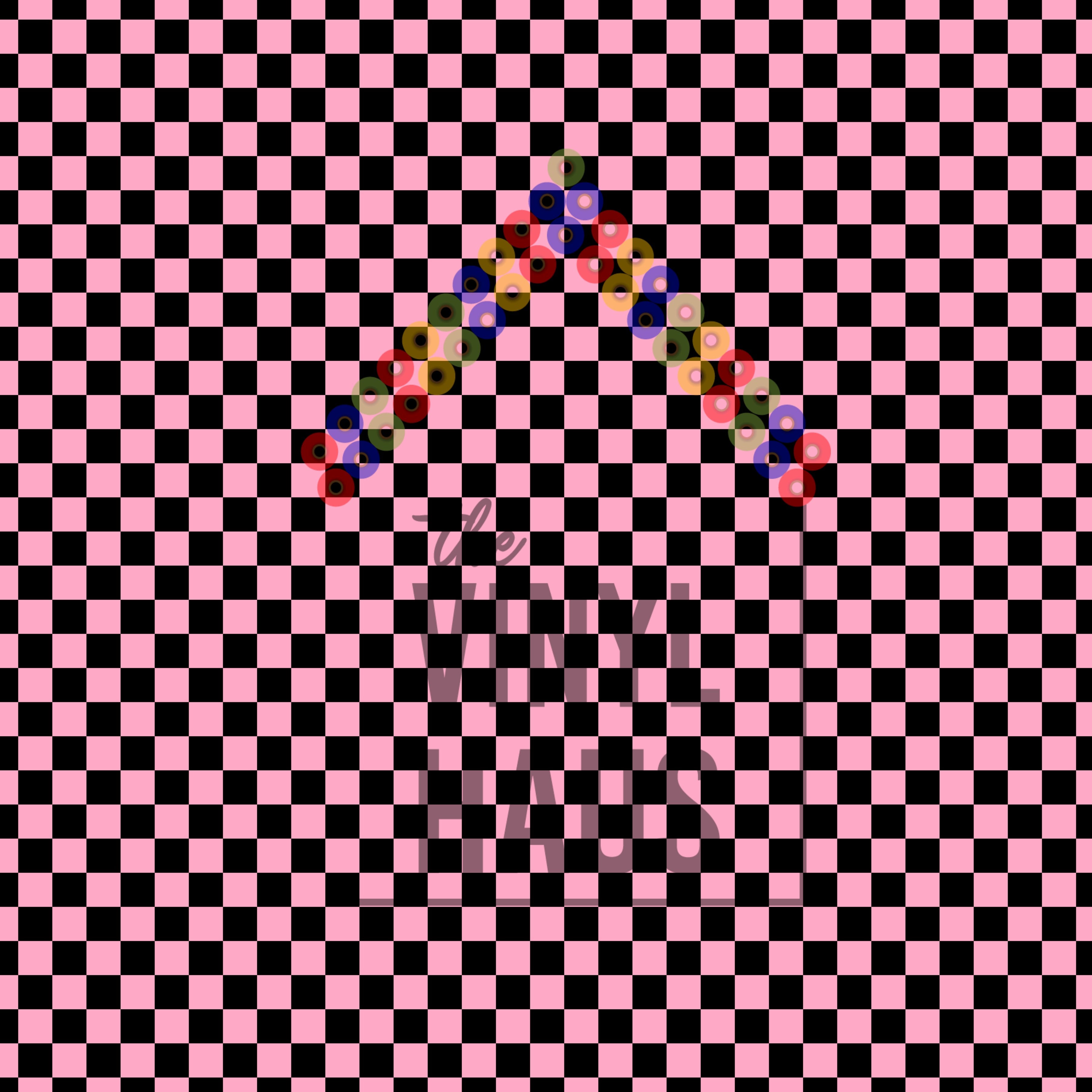 Pink and Black Checkered Pattern Vinyl 12" x 12" - The Vinyl Haus