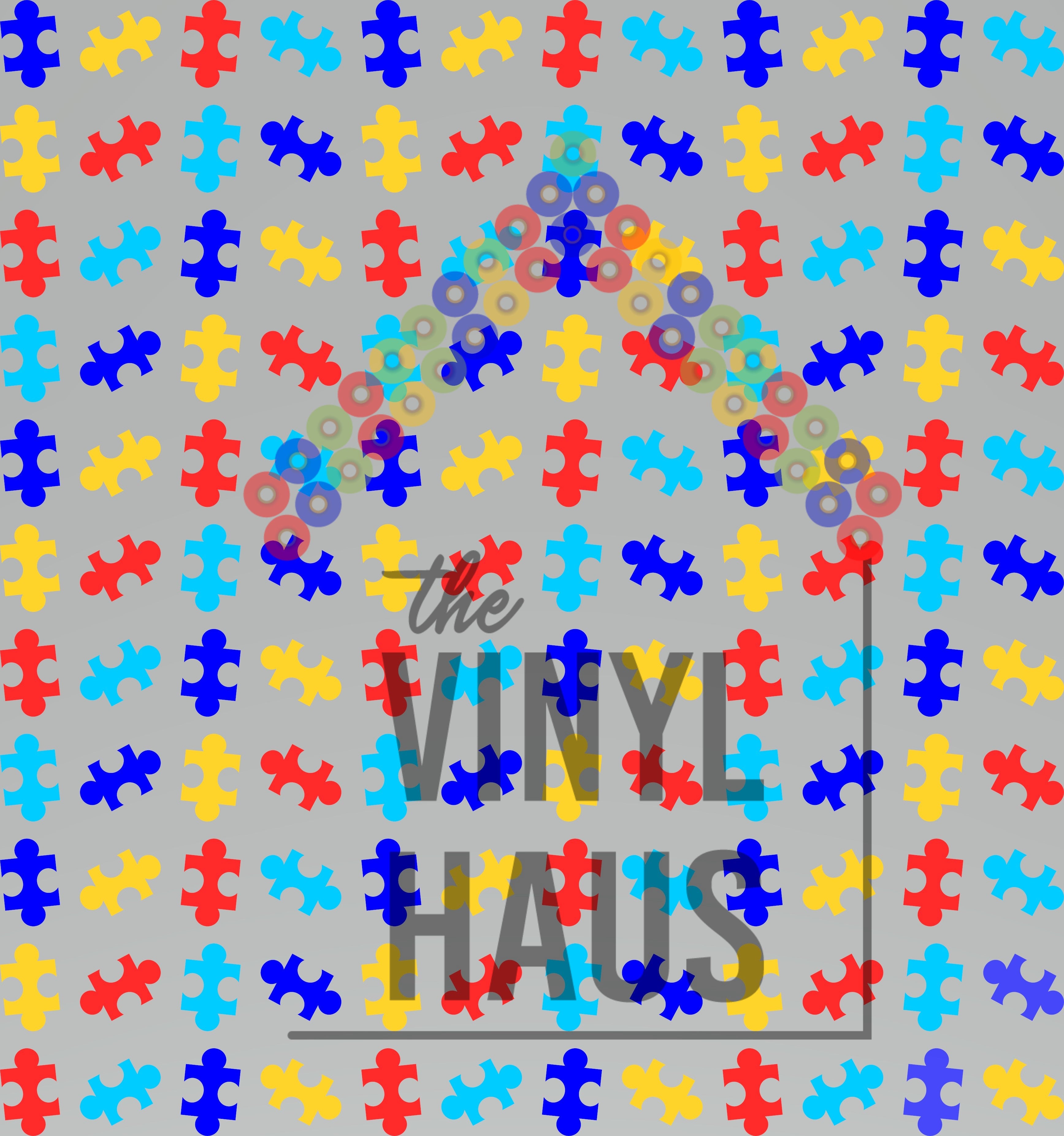 Autism Pieces Pattern Vinyl 12" x 12" - The Vinyl Haus