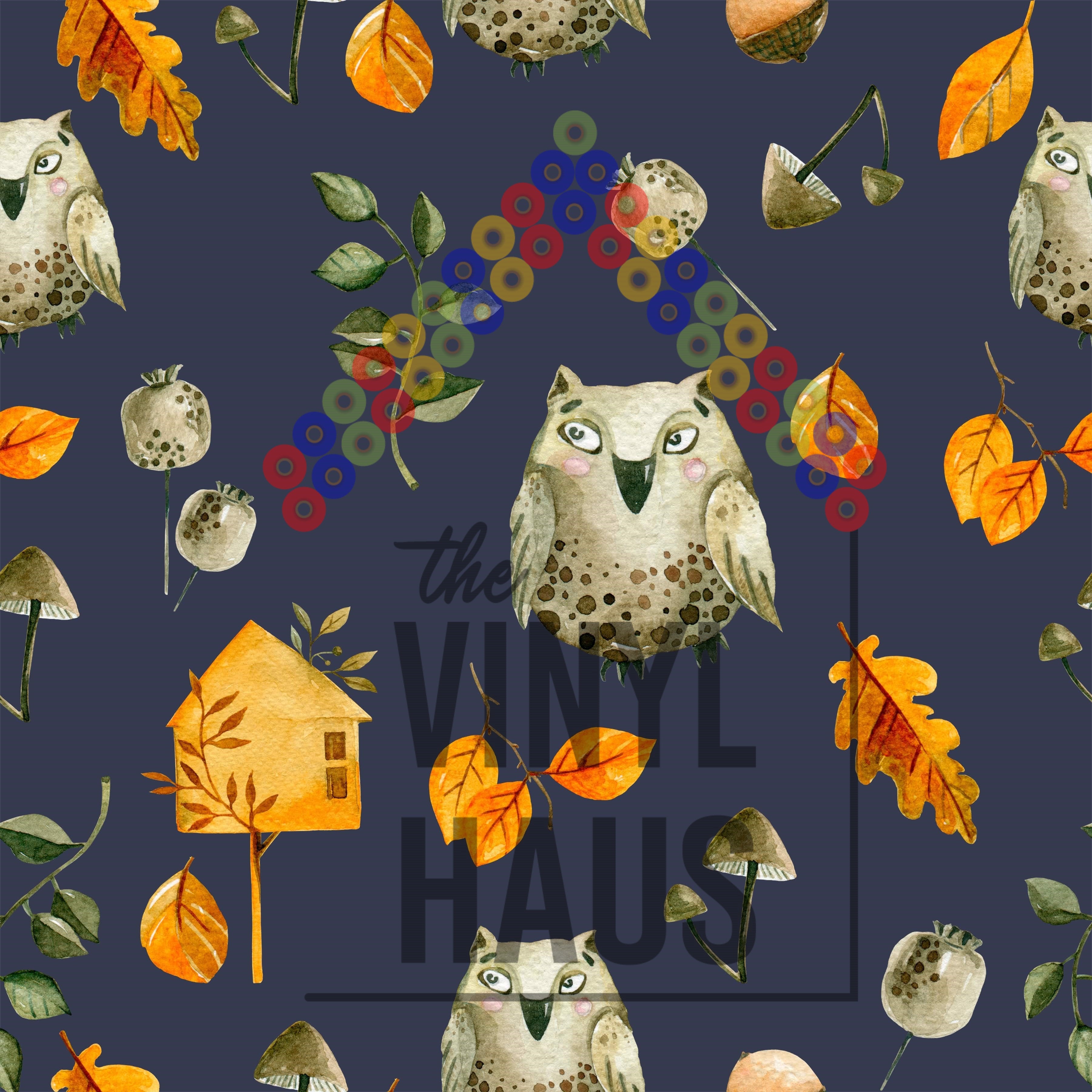 Fall Owls Pattern Vinyl 12" x 12" - The Vinyl Haus
