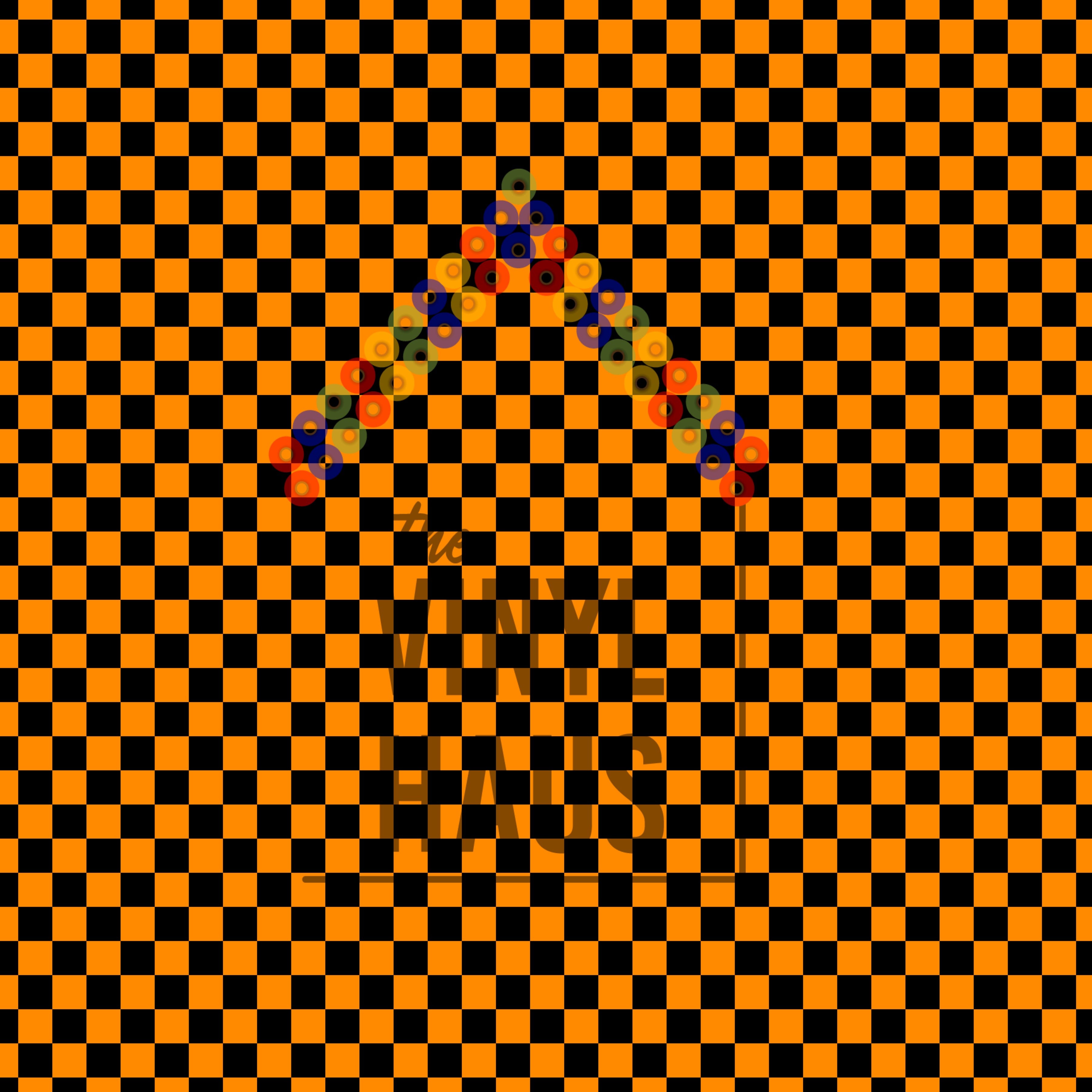 Orange and Black Checkered Pattern Vinyl 12" x 12" - The Vinyl Haus
