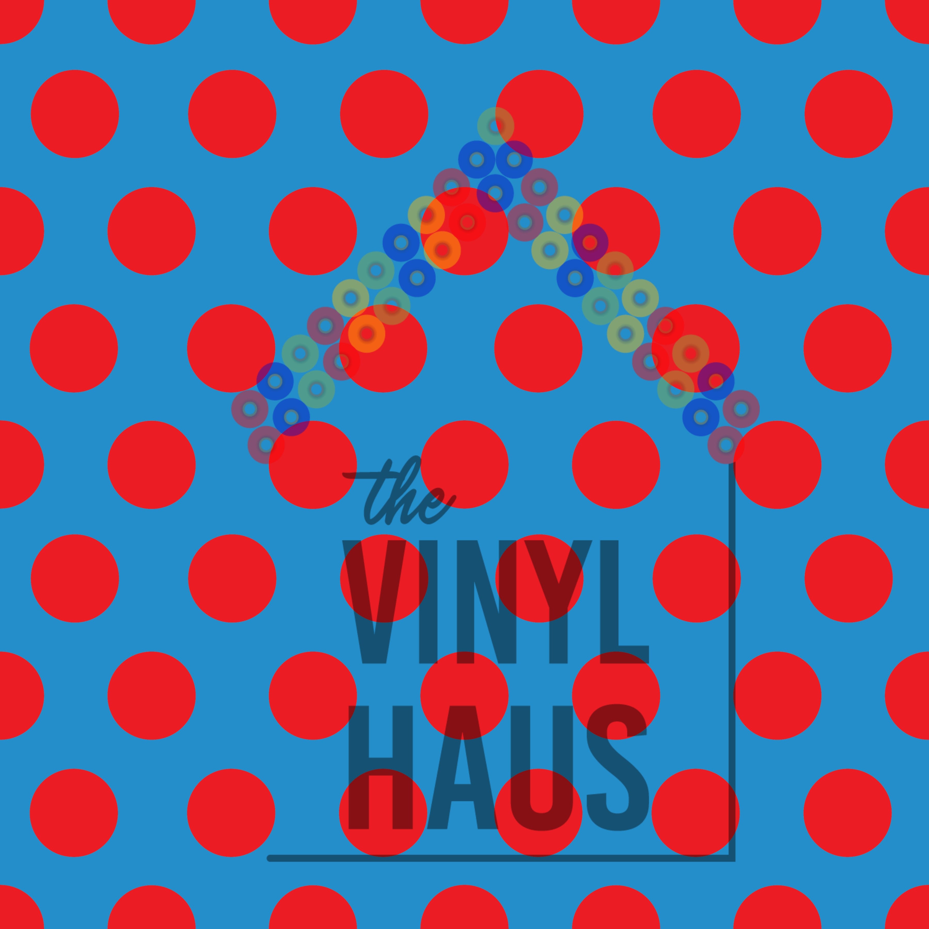 Red Polka Dot Blue background Pattern Vinyl 12" x 12" - The Vinyl Haus