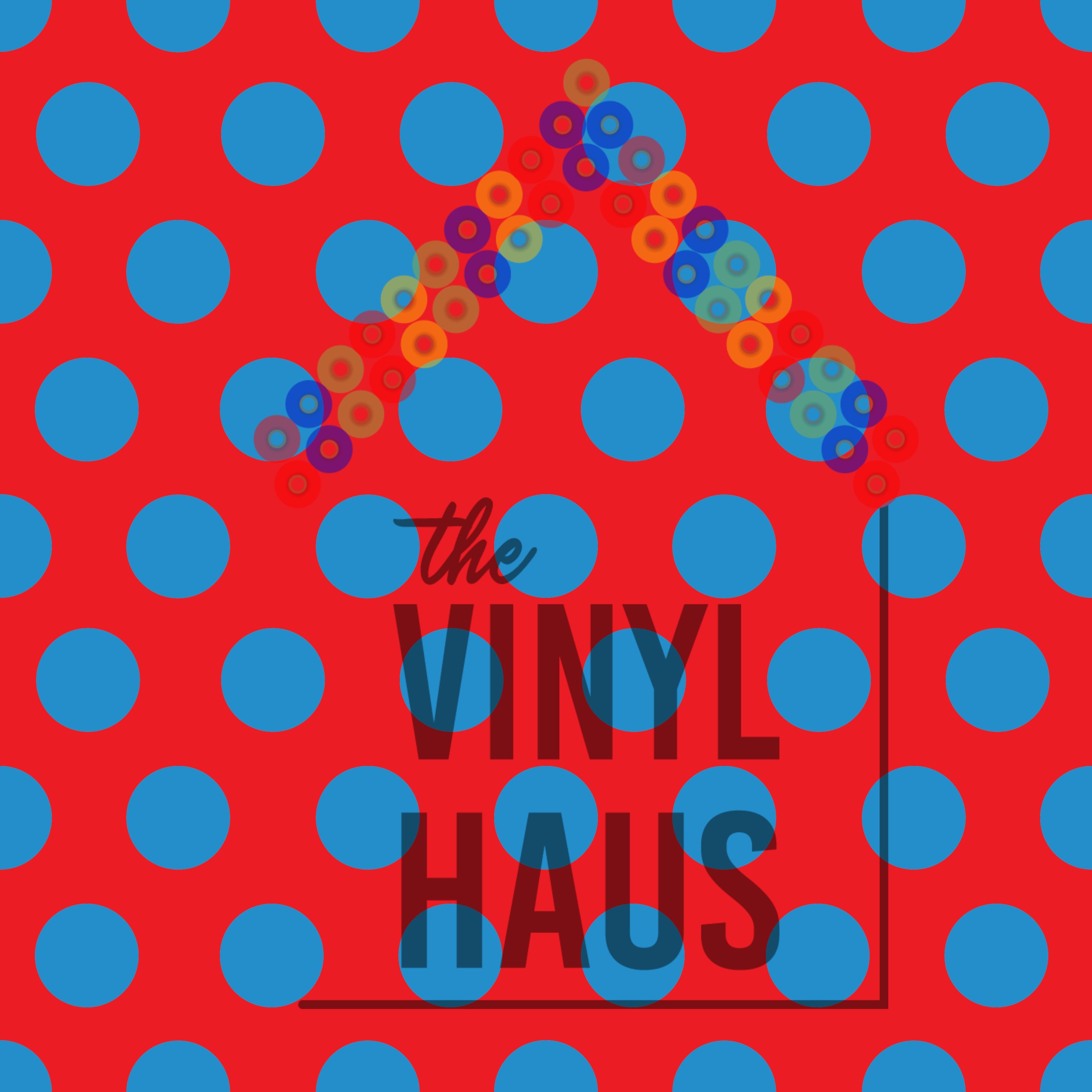 Blue Polka Dot Red background Pattern Vinyl 12" x 12" - The Vinyl Haus