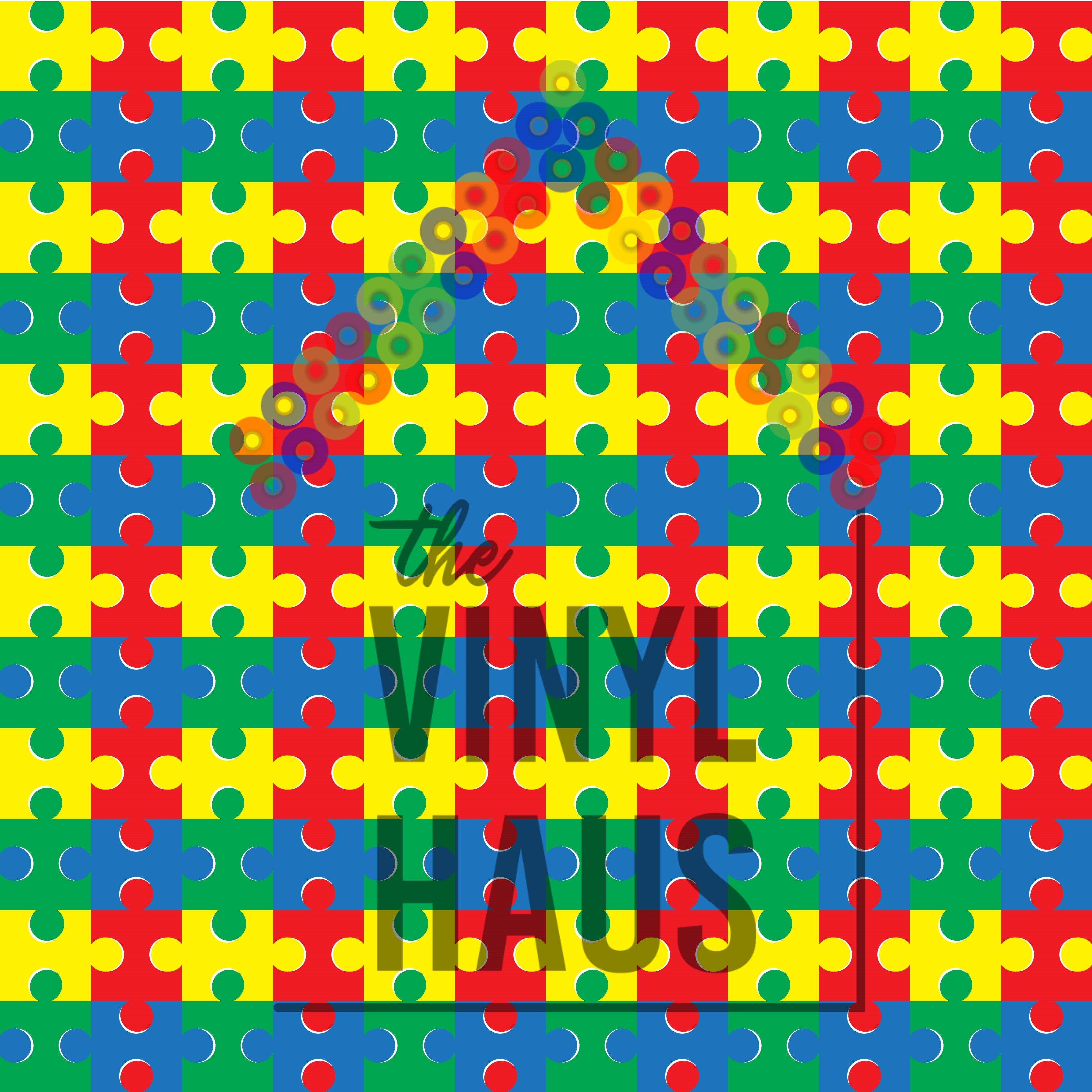 Autism Pieces Vertical Pattern Vinyl 12" x 12" - The Vinyl Haus