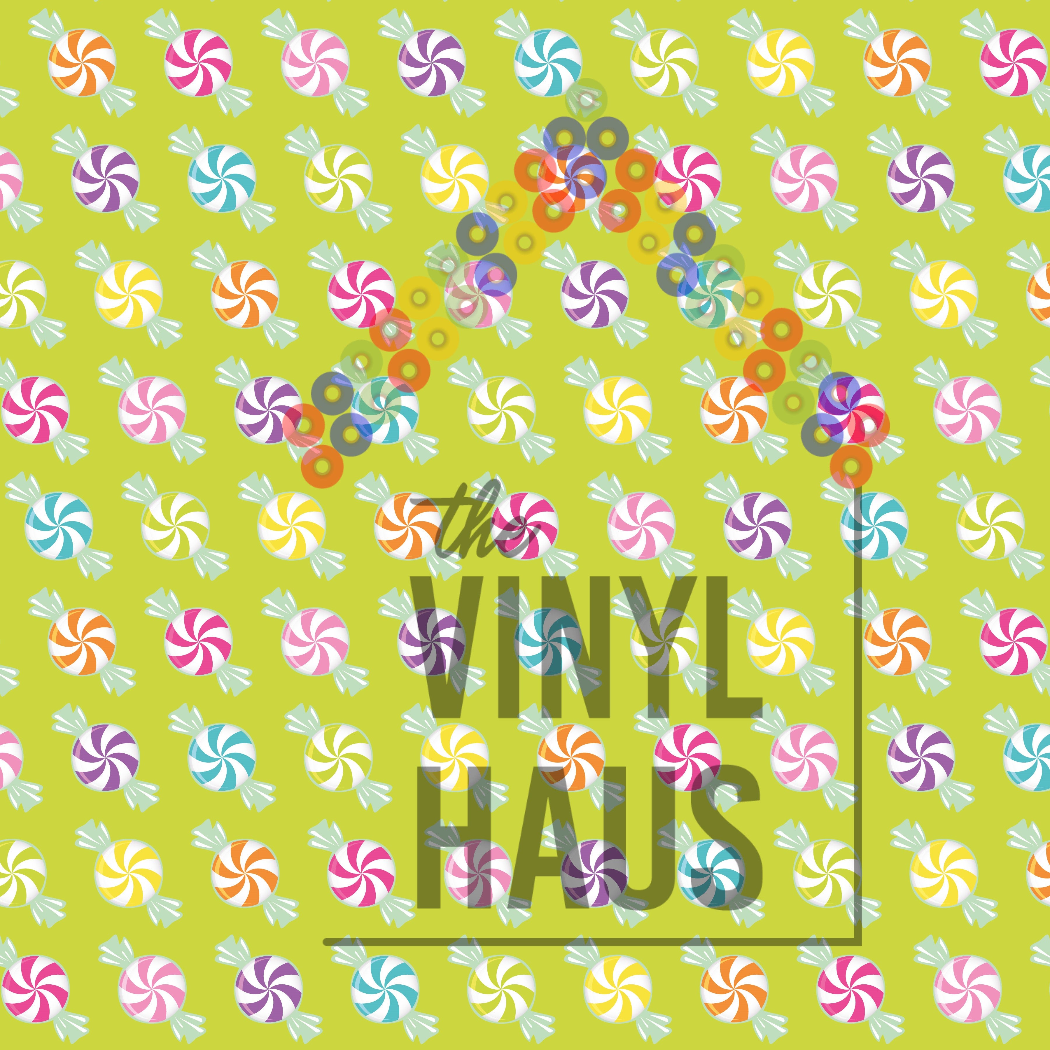 Candy Mint Pattern Vinyl 12" x 12" - The Vinyl Haus
