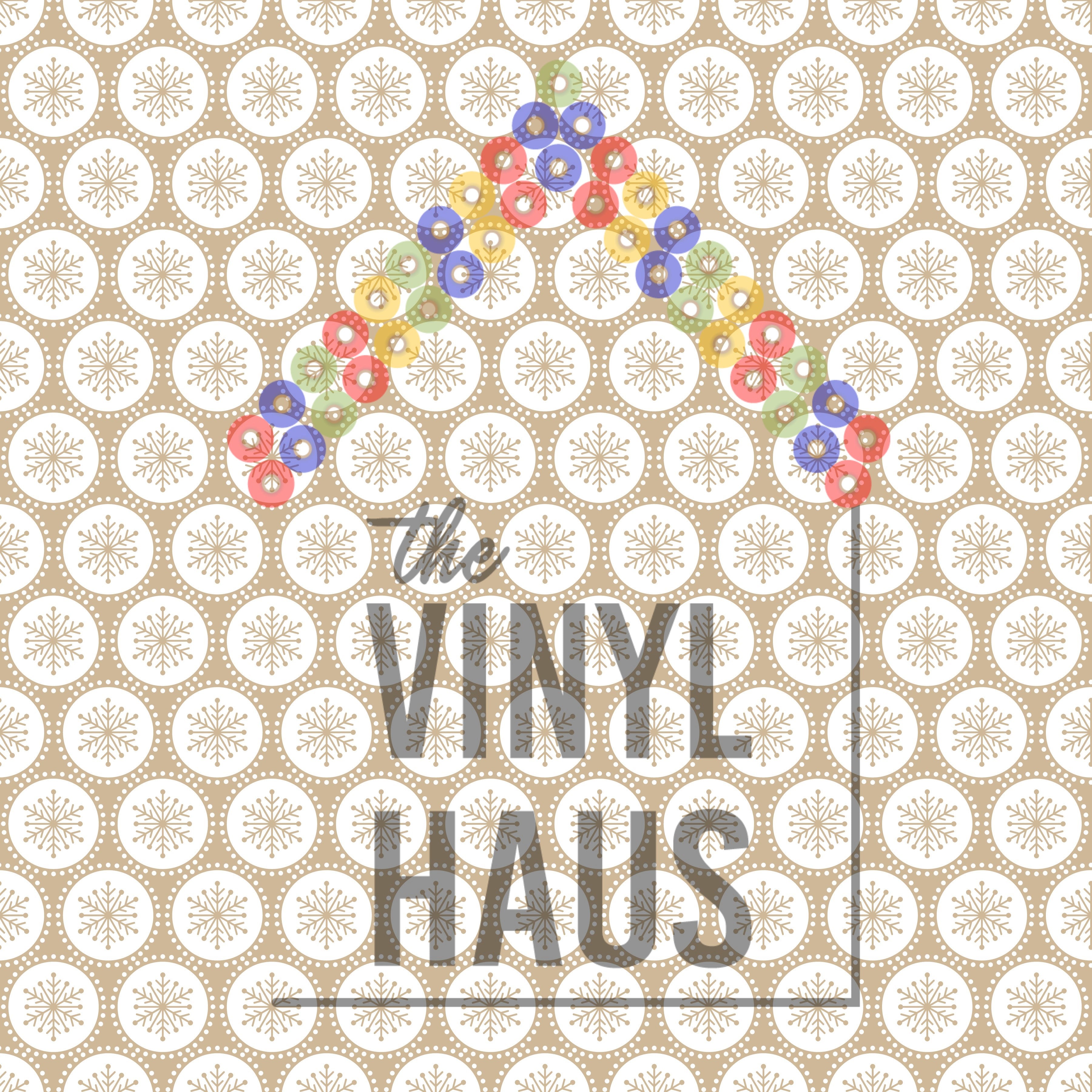 Cream and White Snow Flake Pattern Vinyl 12" x 12" - The Vinyl Haus