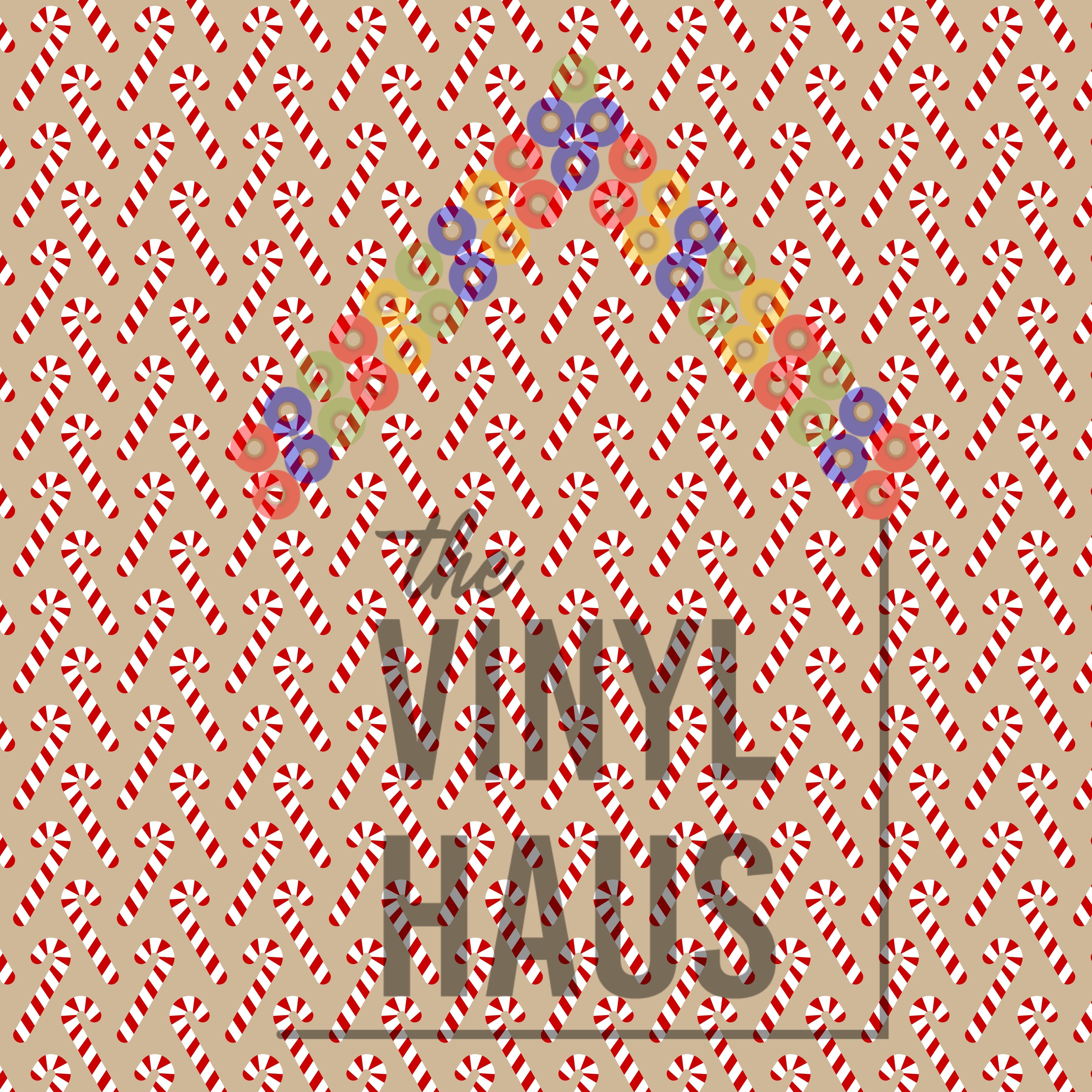 Christmas Candy Cane Pattern Vinyl 12" x 12" - The Vinyl Haus