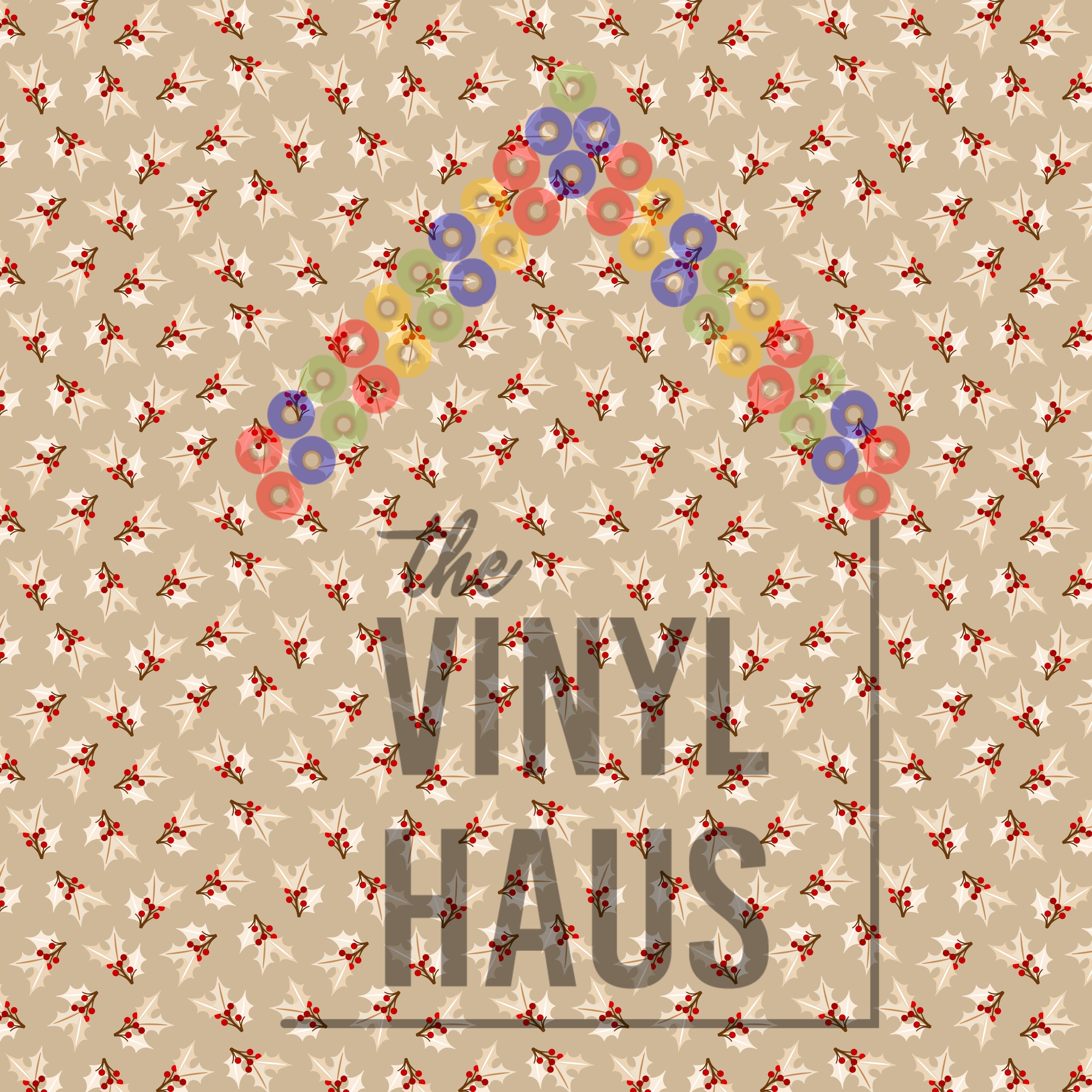 Christmas Holly Pattern Vinyl 12" x 12" - The Vinyl Haus