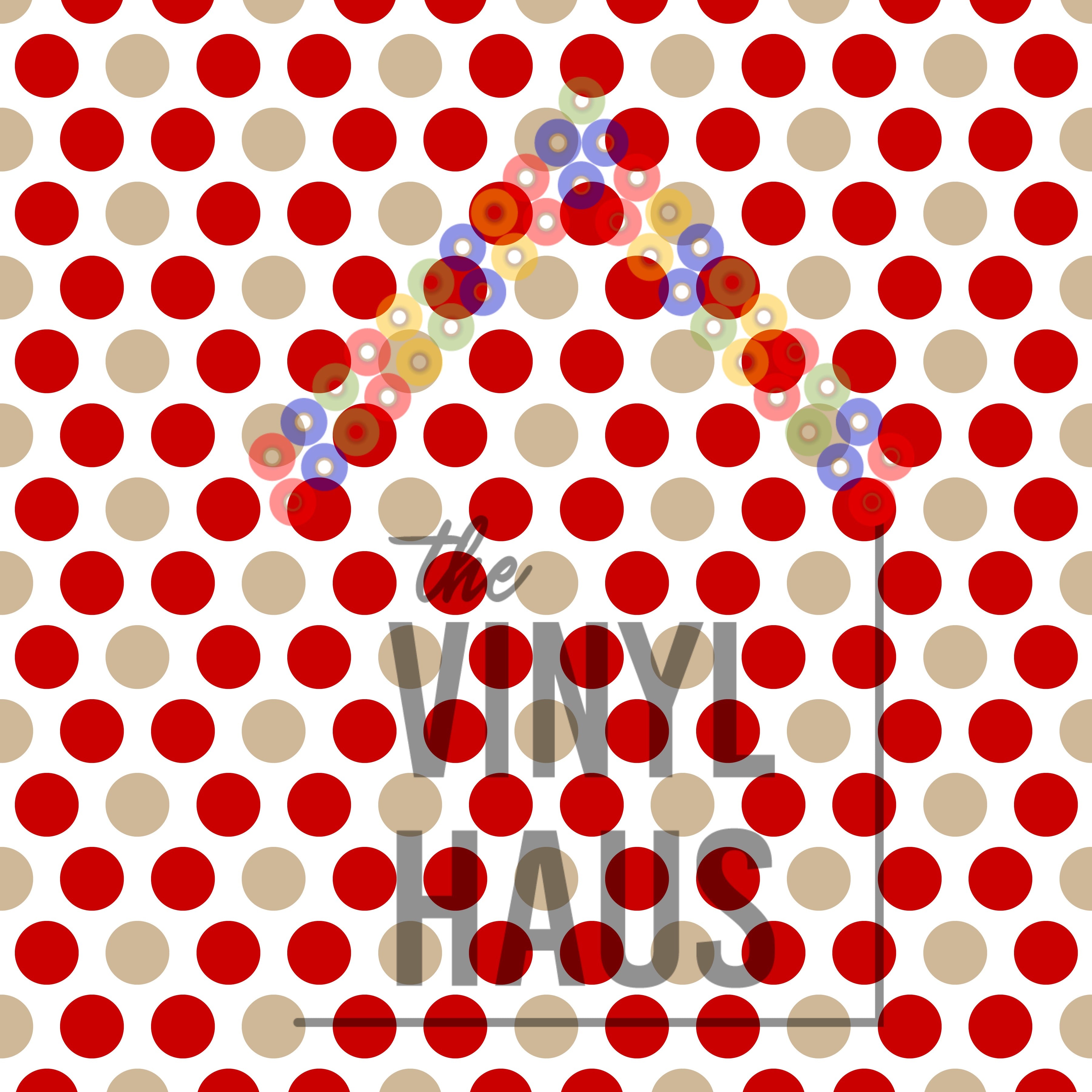 Cream and Red Polka Dot Pattern Vinyl 12" x 12" - The Vinyl Haus