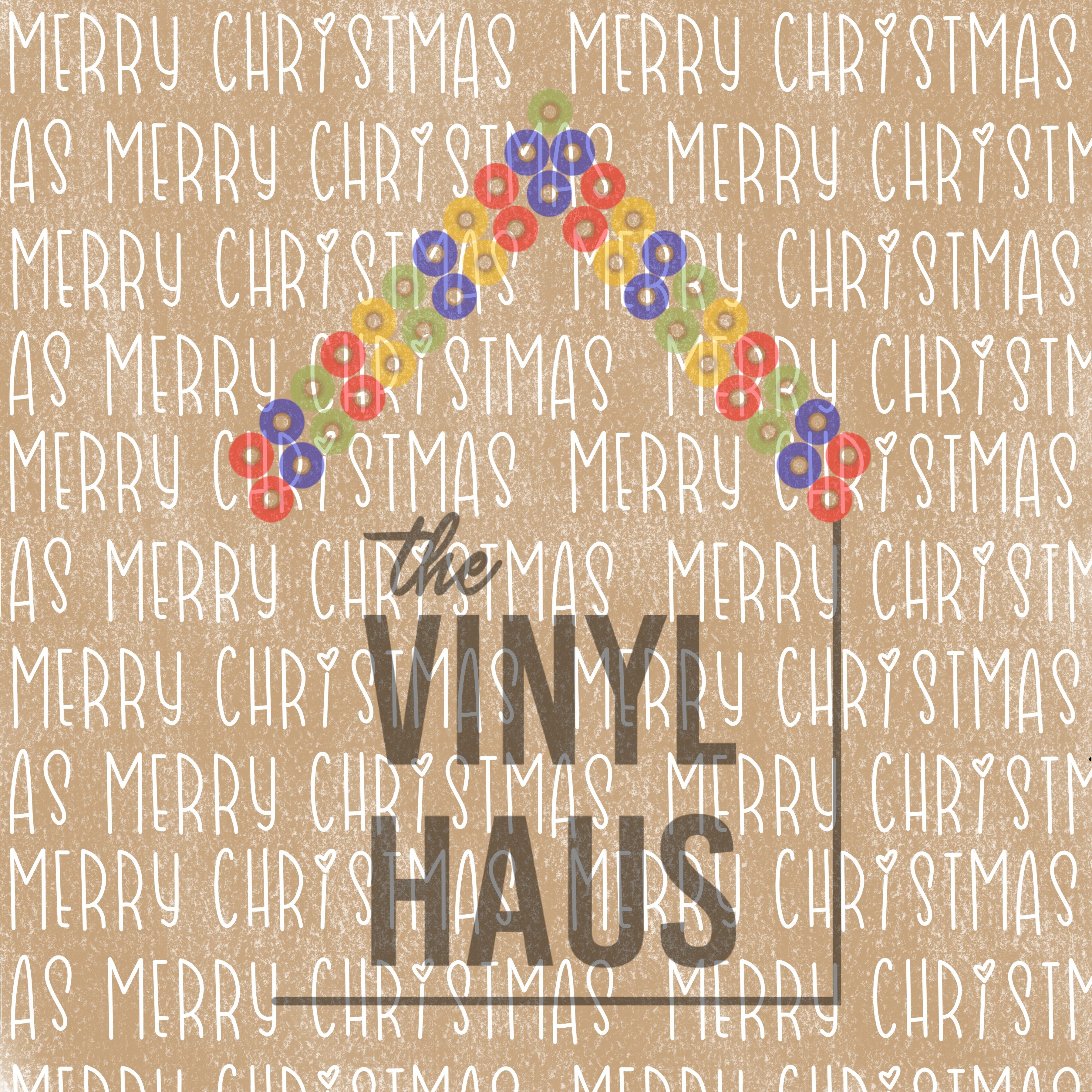 Merry Christmas Glitter  Pattern Vinyl 12" x 12" - The Vinyl Haus