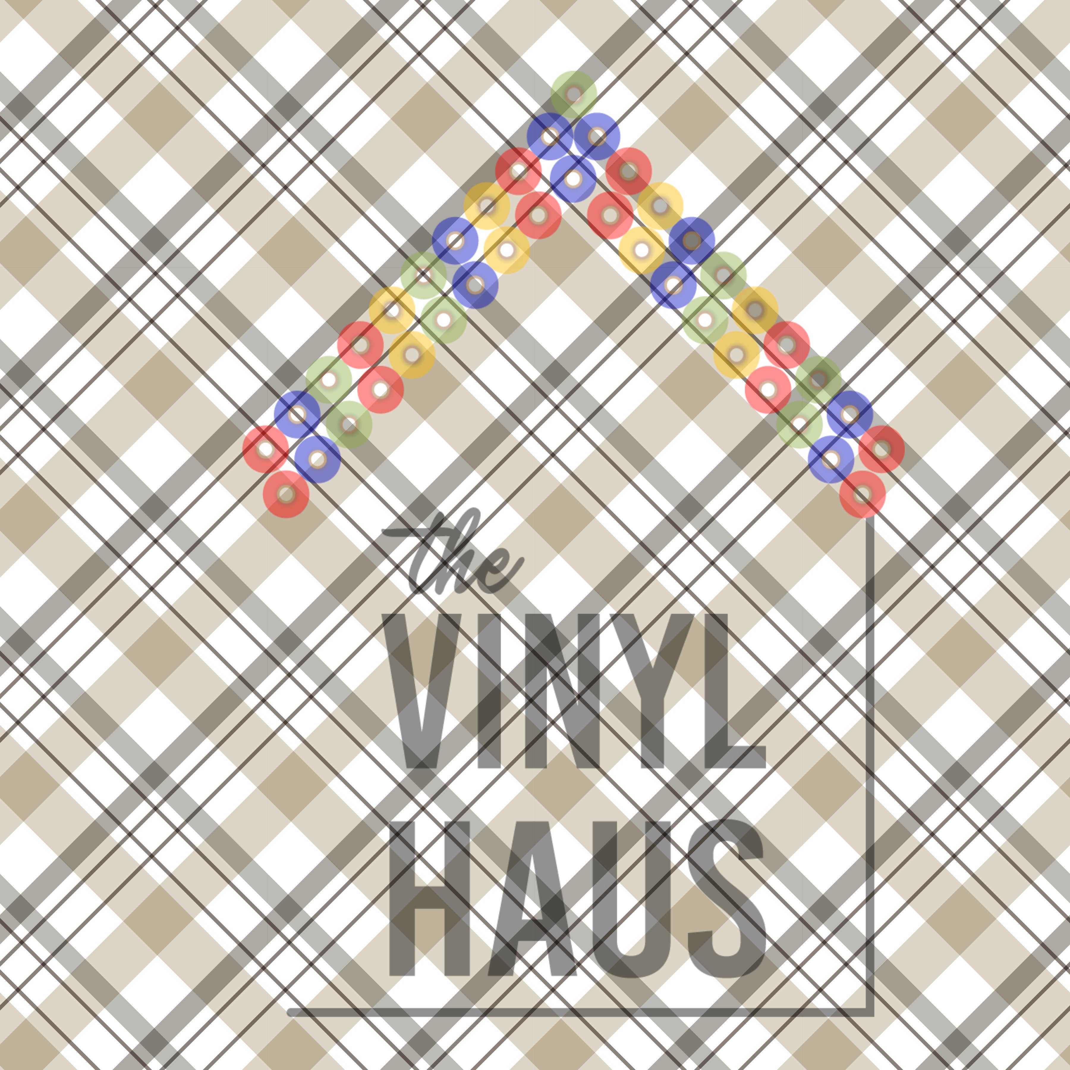 Grey and Tan Plaid Pattern Vinyl 12" x 12" - The Vinyl Haus