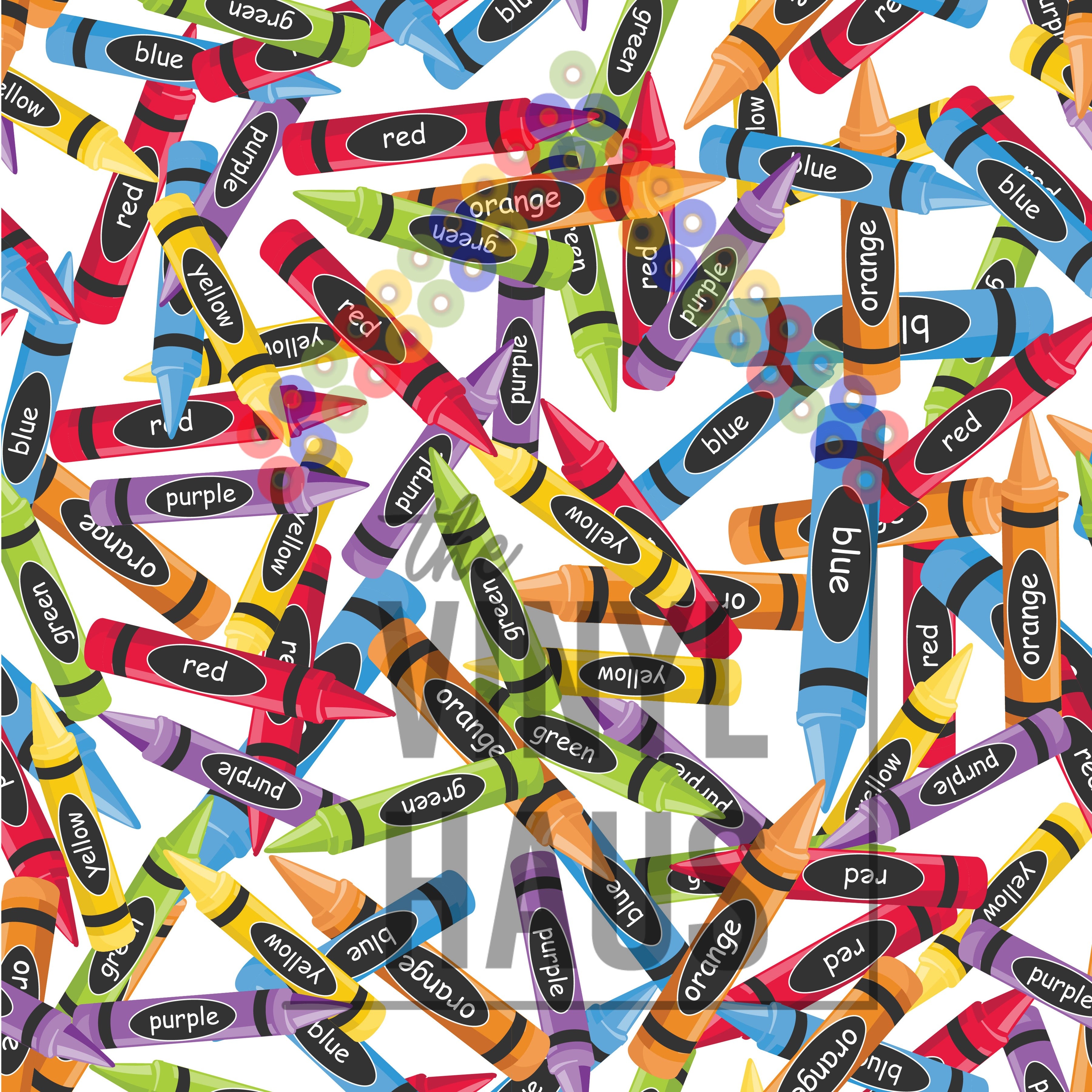 Colorful Crayons Pattern Vinyl 12" x 12" - The Vinyl Haus