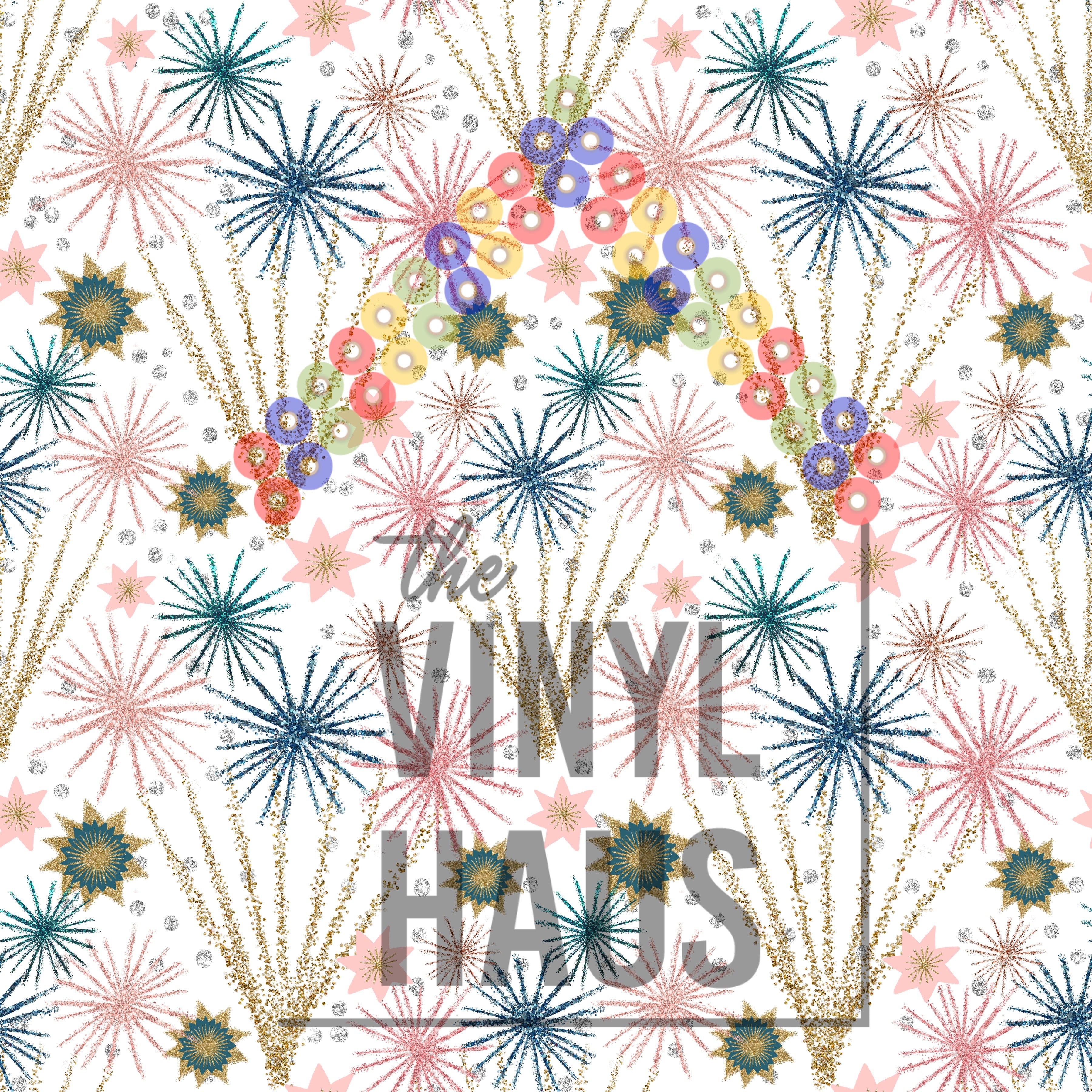 New Year's Fireworks Pattern Vinyl 12" x 12" - The Vinyl Haus