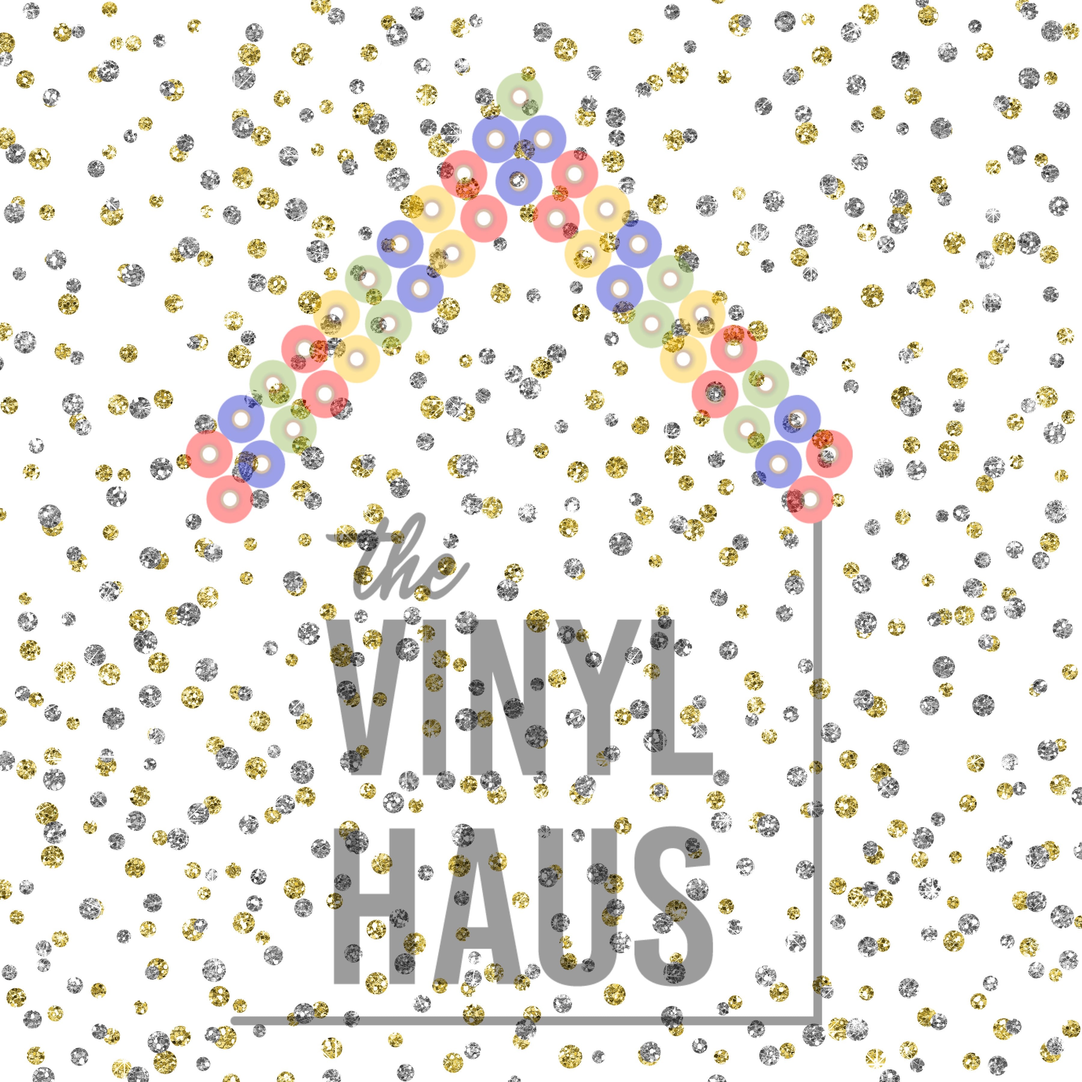 New Year's Glitter Dots White Background Pattern Vinyl 12" x 12" - The Vinyl Haus