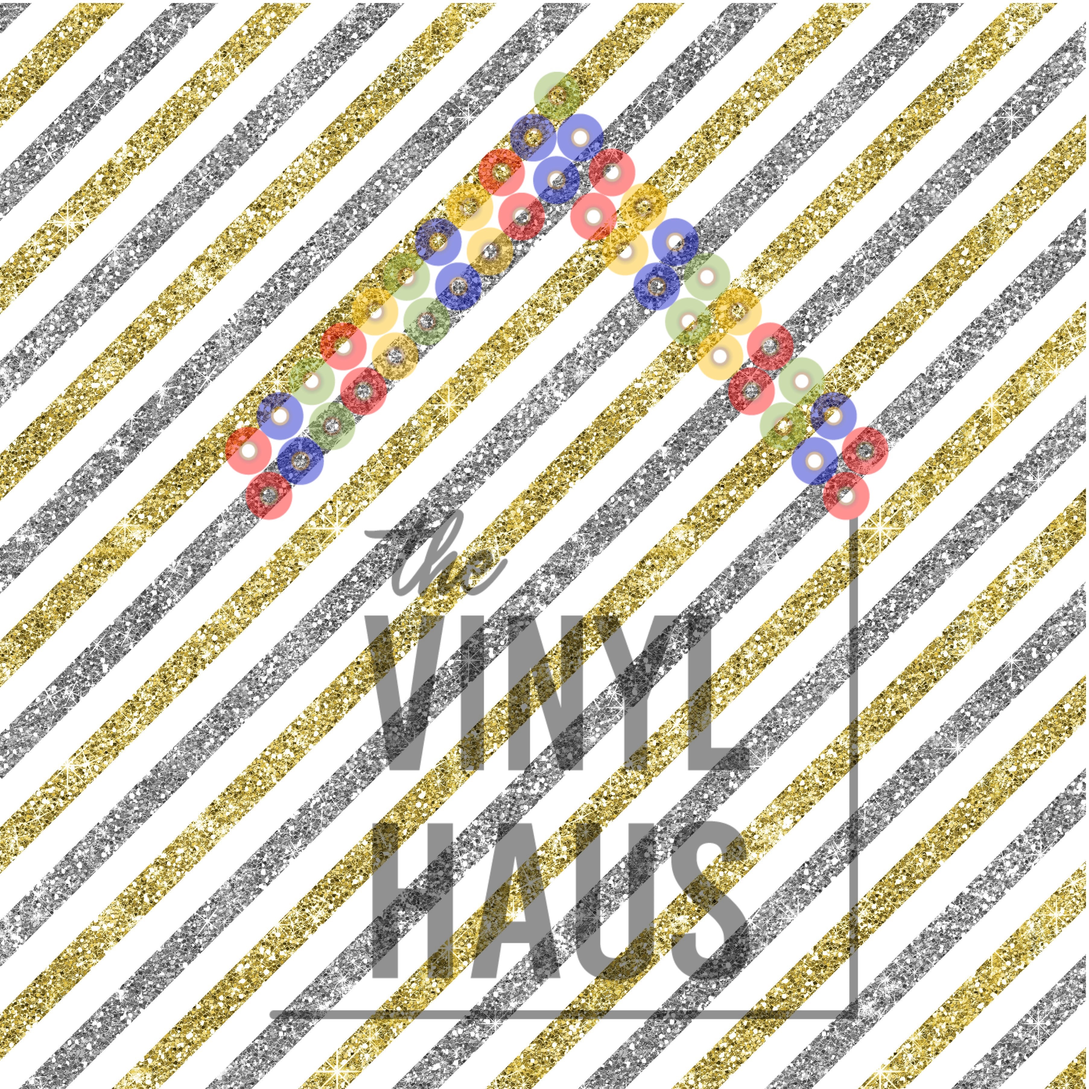 New Year's Glitter Diagonal Stripes White Background Pattern Vinyl 12" x 12" - The Vinyl Haus