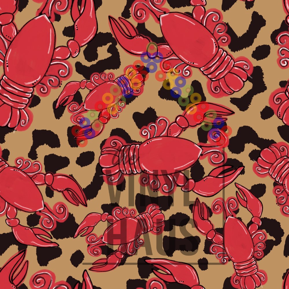 Crawfish Mardi Gras Pattern Vinyl 12" x 12" - The Vinyl Haus