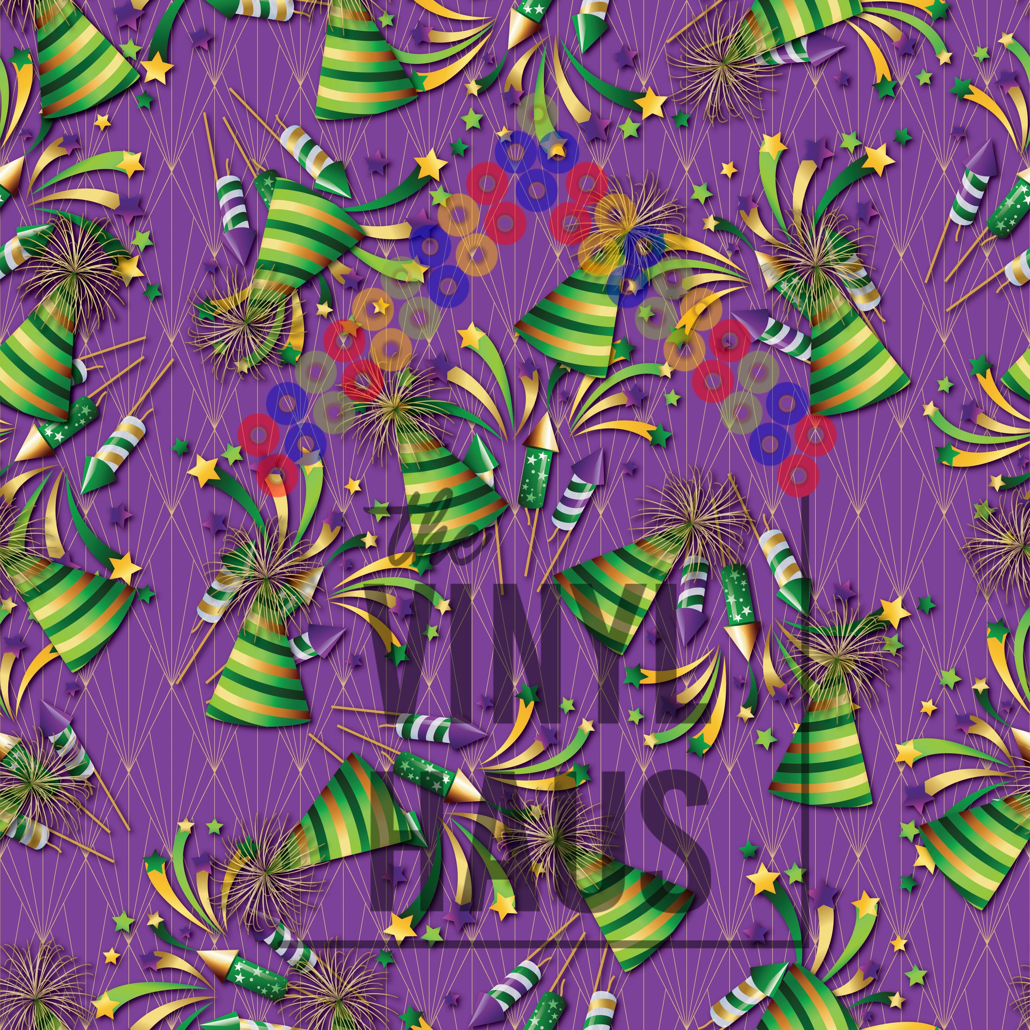 Mardi Gras Confetti Vinyl 12" x 12" - The Vinyl Haus