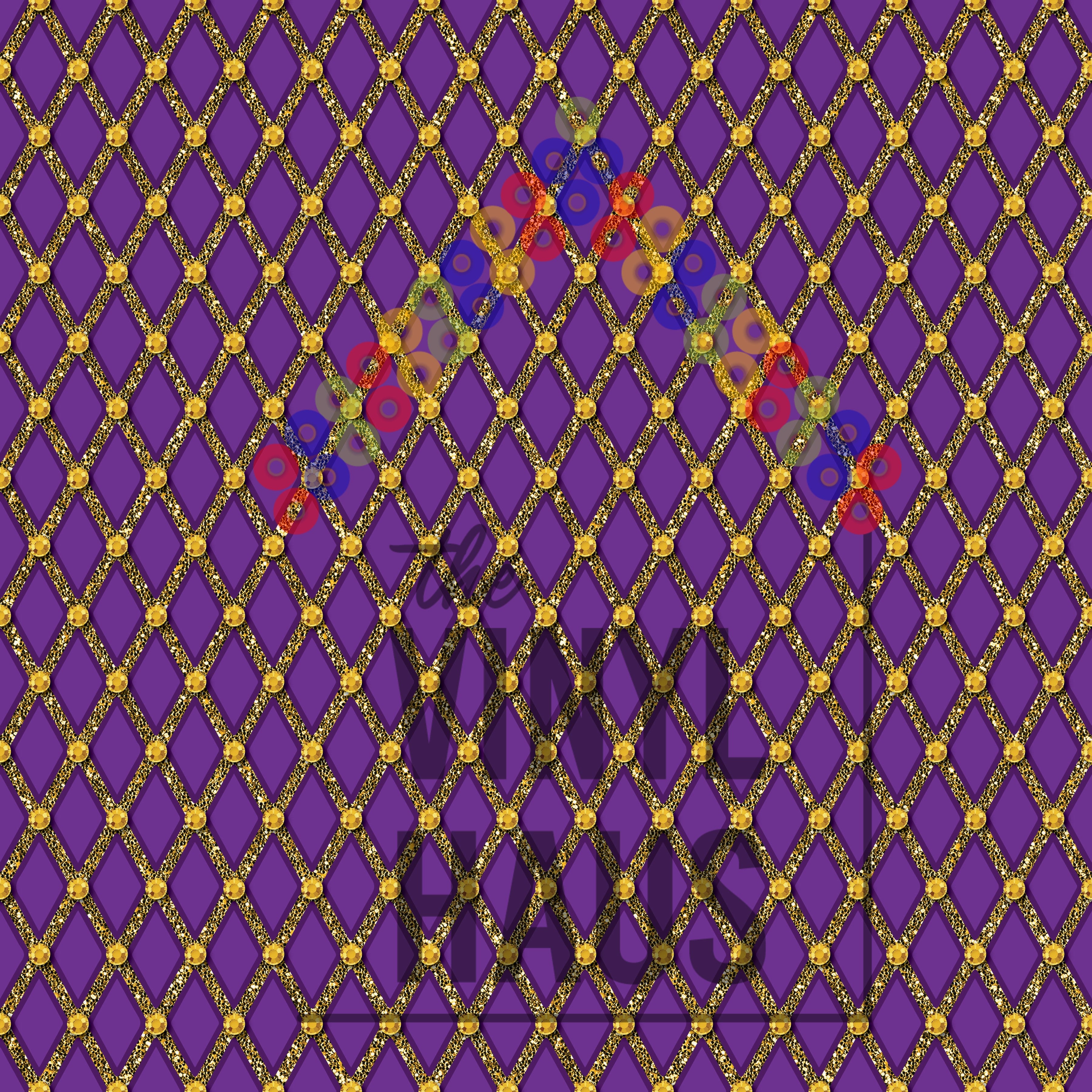 Mardi Gras Pattern Vinyl 12" x 12" - The Vinyl Haus