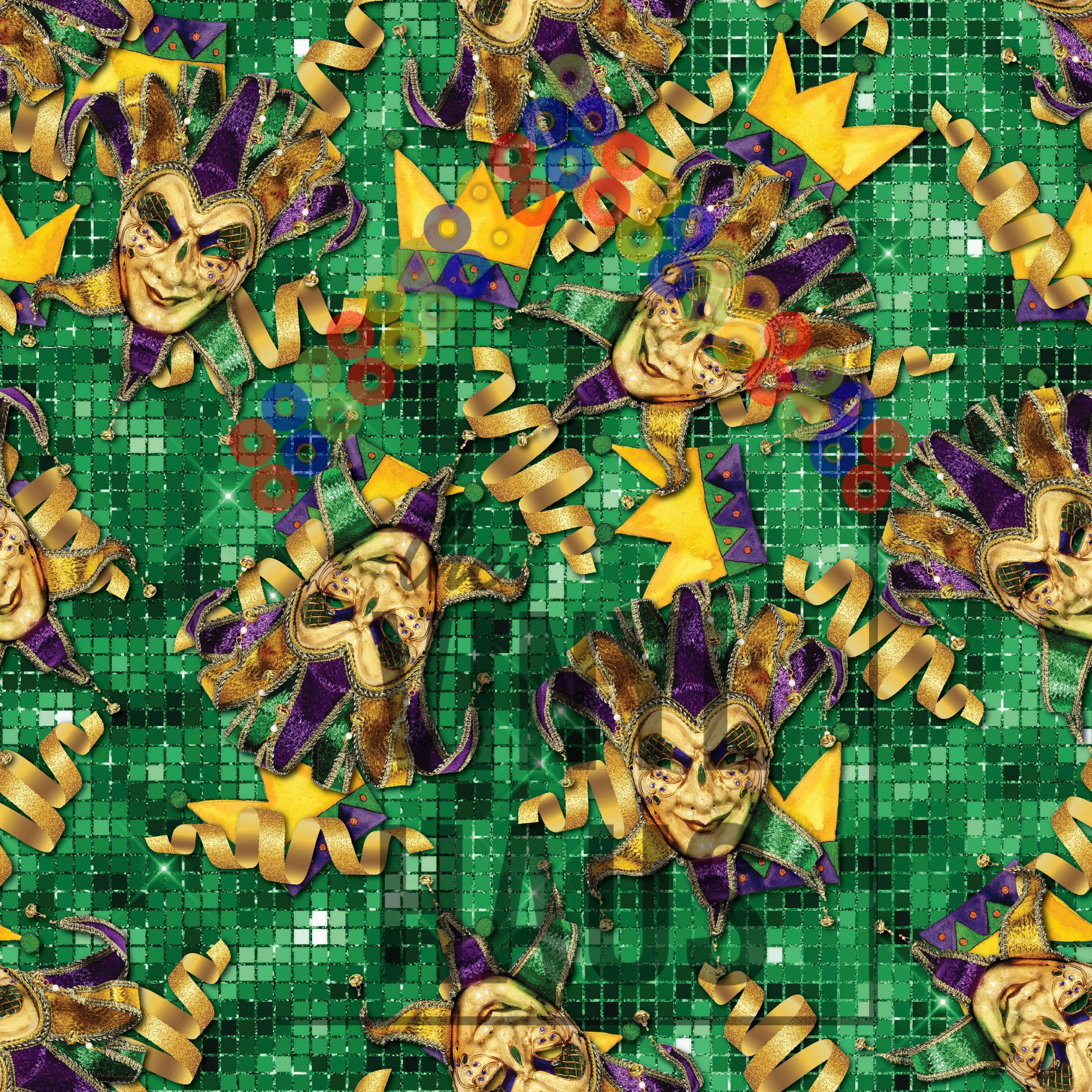 Mardi Gras Mask Pattern Vinyl 12" x 12" - The Vinyl Haus