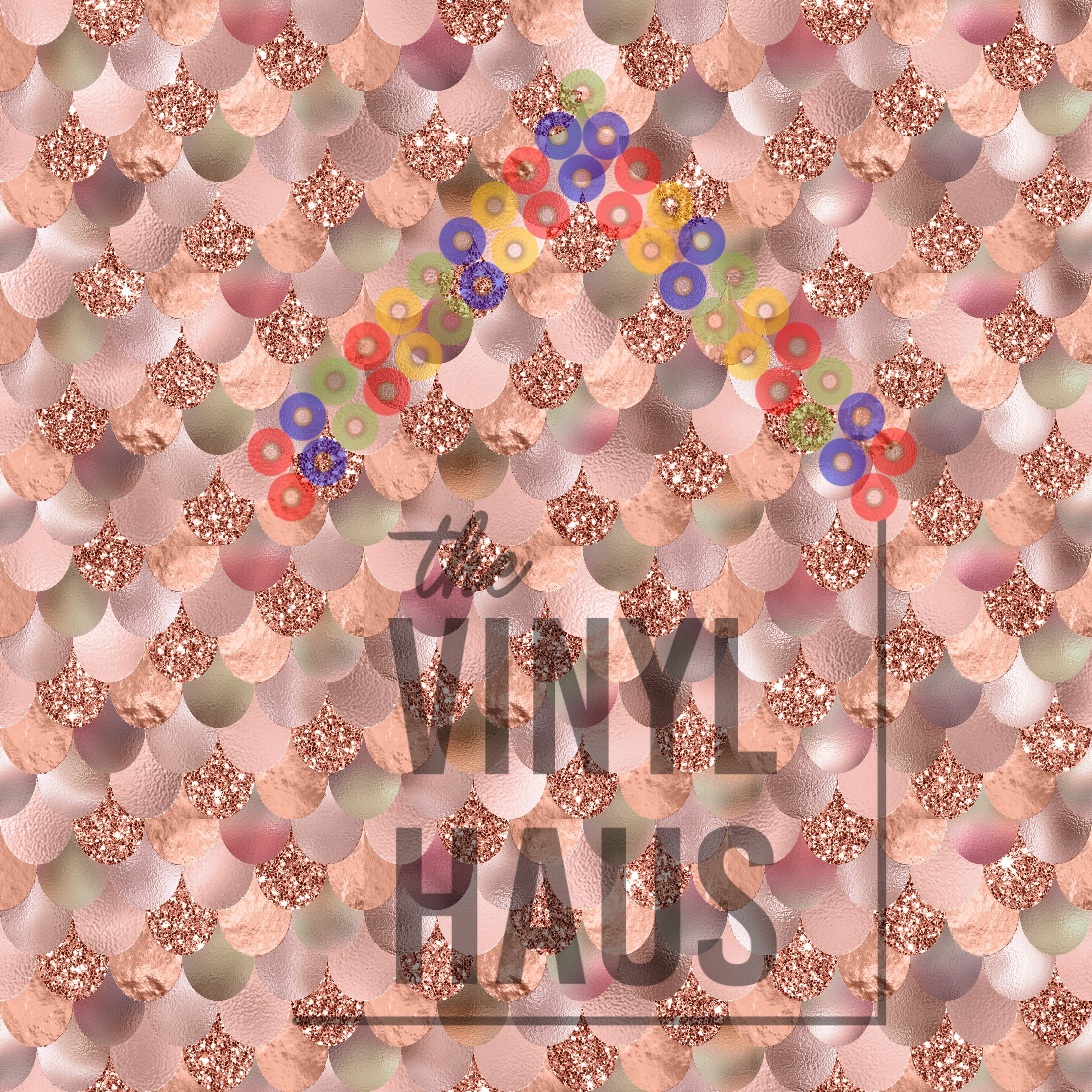 Rose Gold Mermaid Scales Pattern Vinyl 12" x 12" - The Vinyl Haus