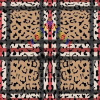 Red and Tan Plaid Cheetah Print Pattern Vinyl 12" x 12" - The Vinyl Haus