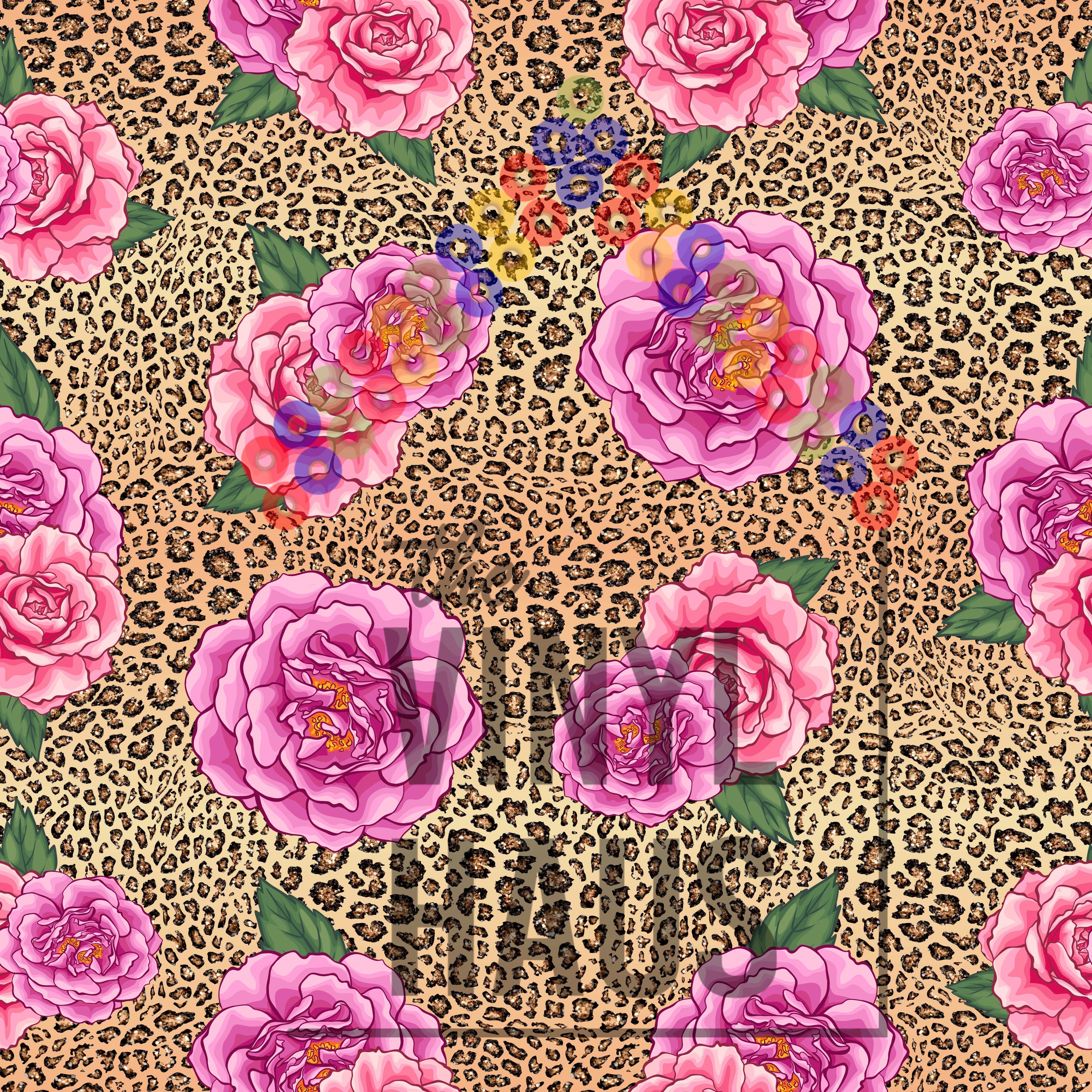 Leopard Floral Pattern Vinyl 12" x 12" - The Vinyl Haus