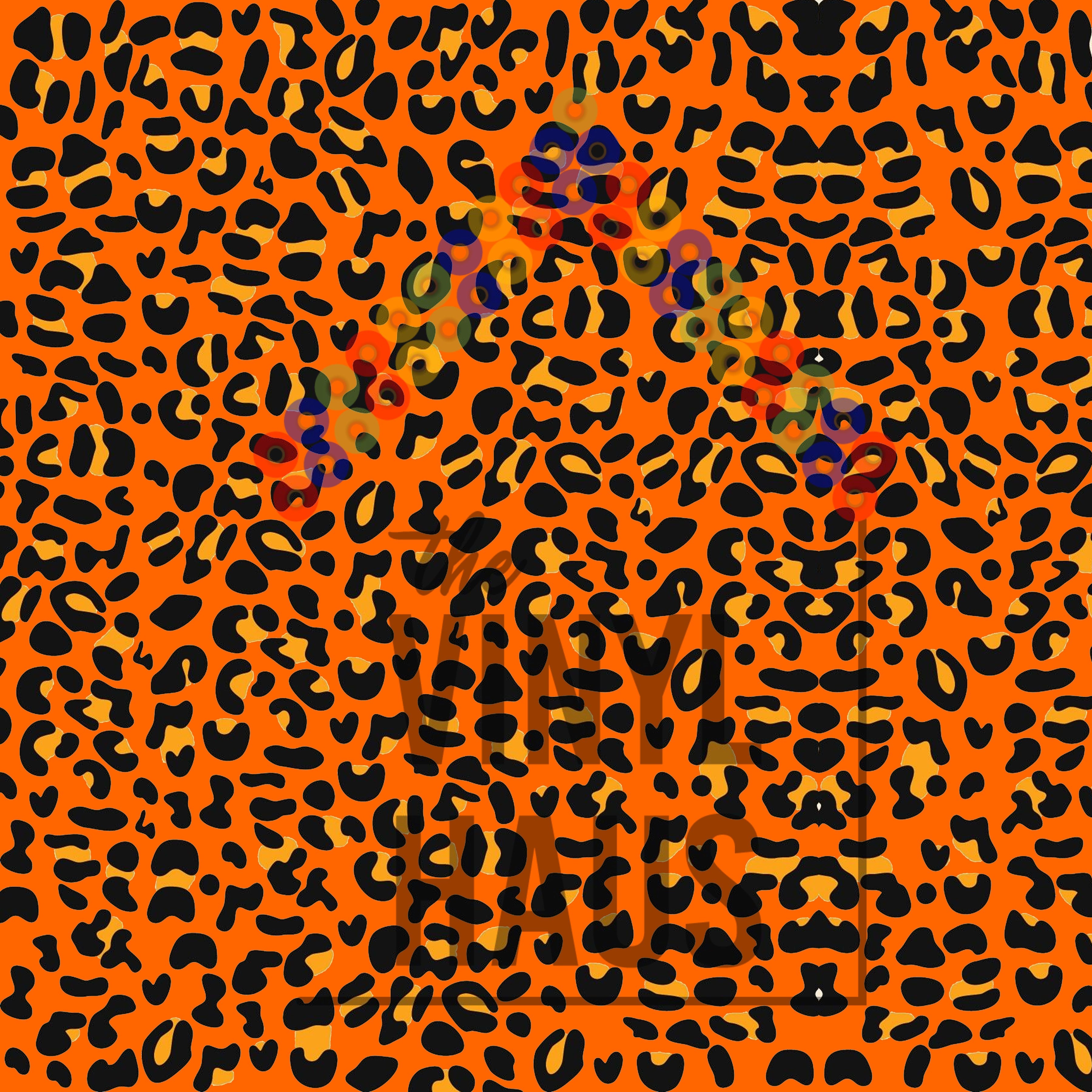 Orange Cheetah Print Pattern Vinyl 12" x 12" - The Vinyl Haus