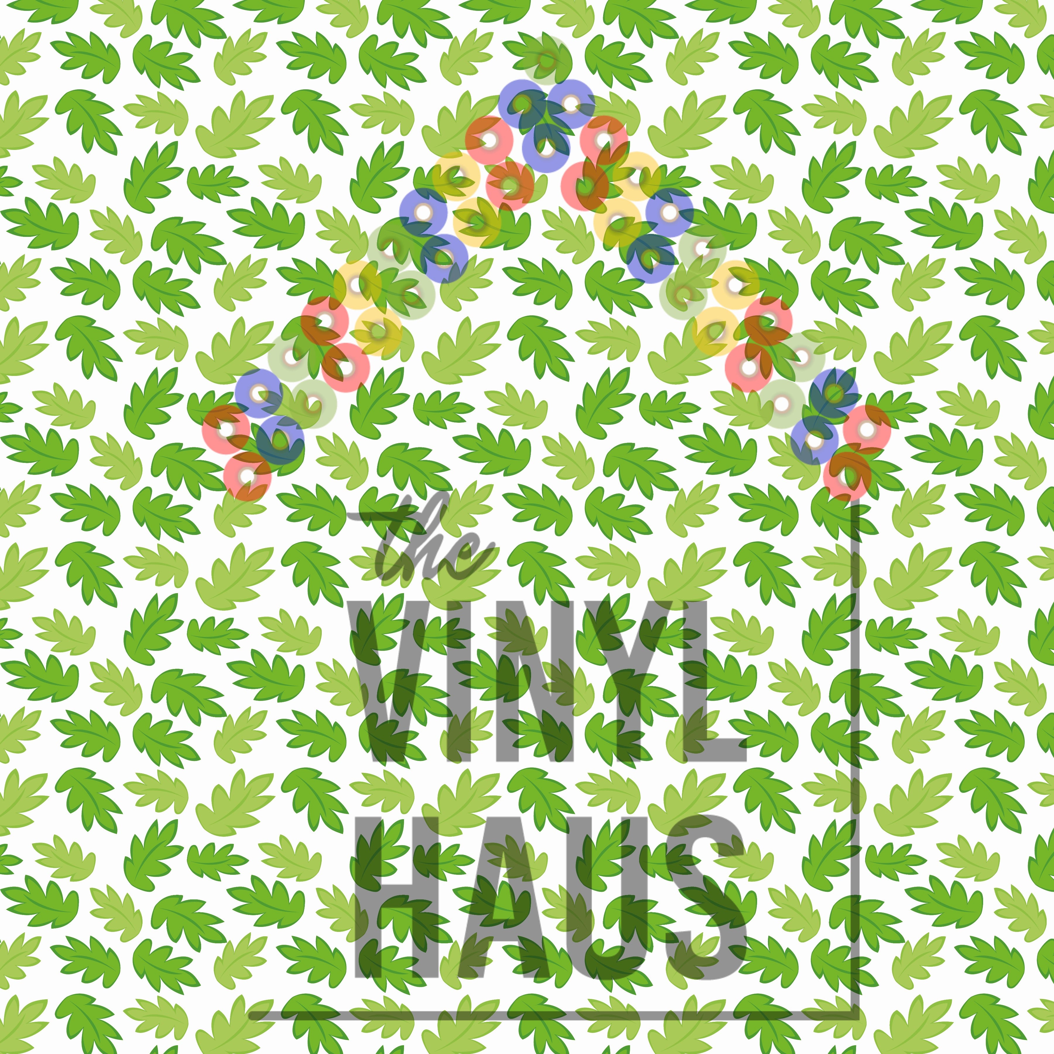 Green Leaf Pattern Vinyl 12" x 12 - The Vinyl Haus